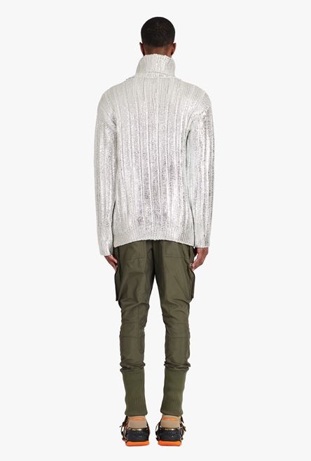 Silvery wool turtleneck sweater - 3