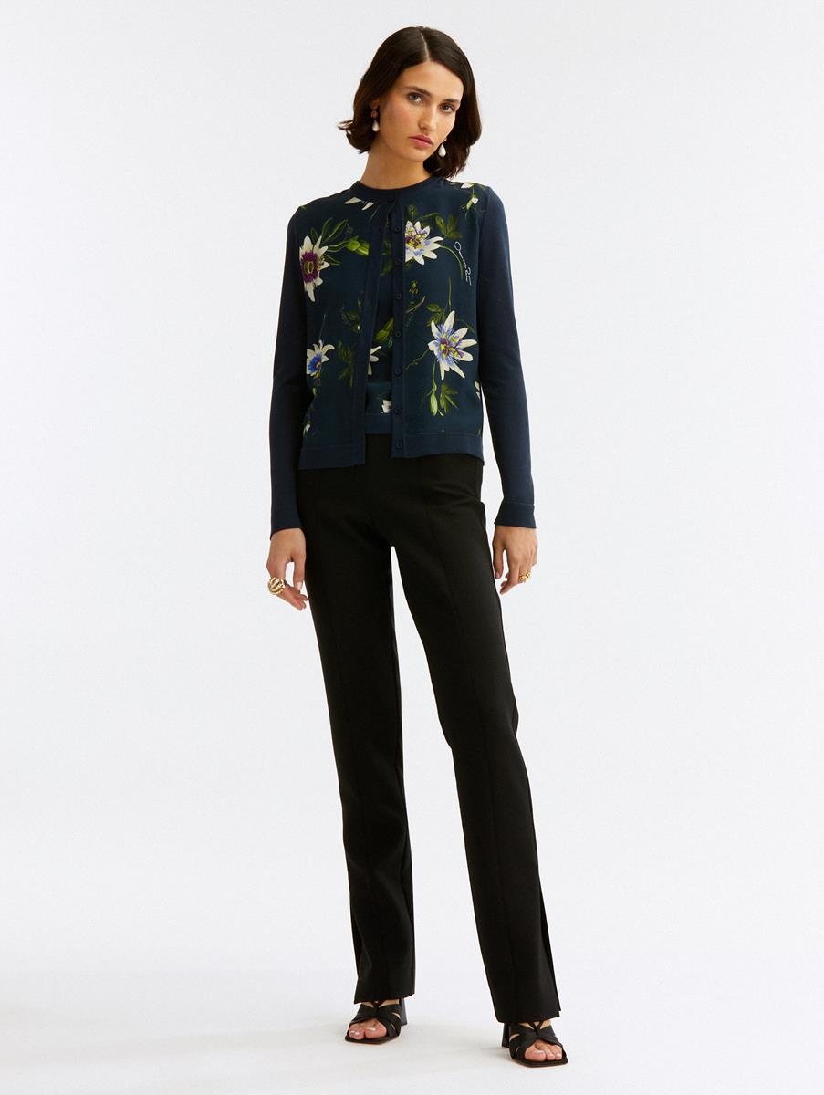 PASSIONFLOWER SILK INSET CARDIGAN - 2