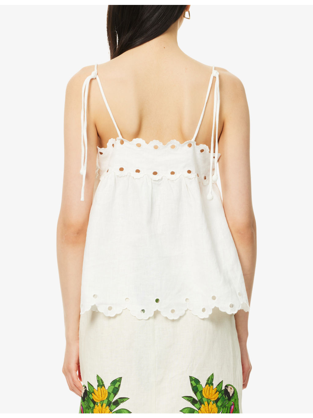 Flowers Richelieu Embroidered Linen Top - 4
