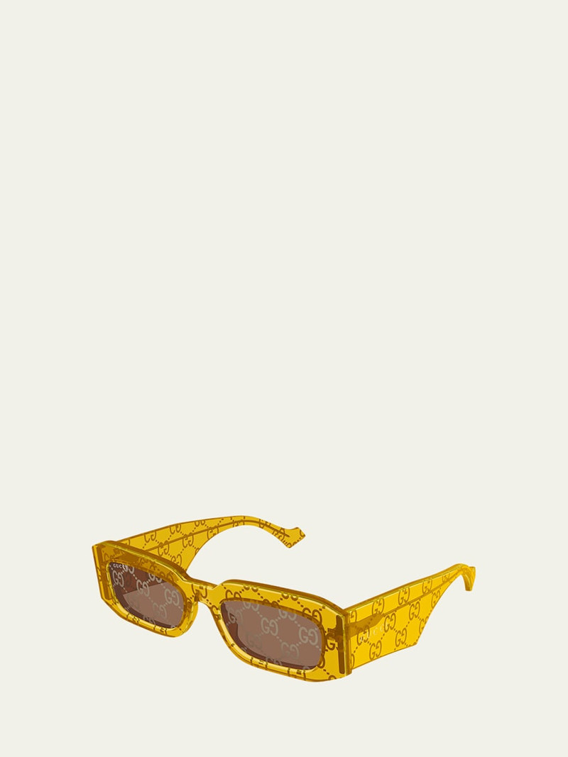 GUCCI Men's GG1426SM GG Acetate Rectangle Sunglasses outlook