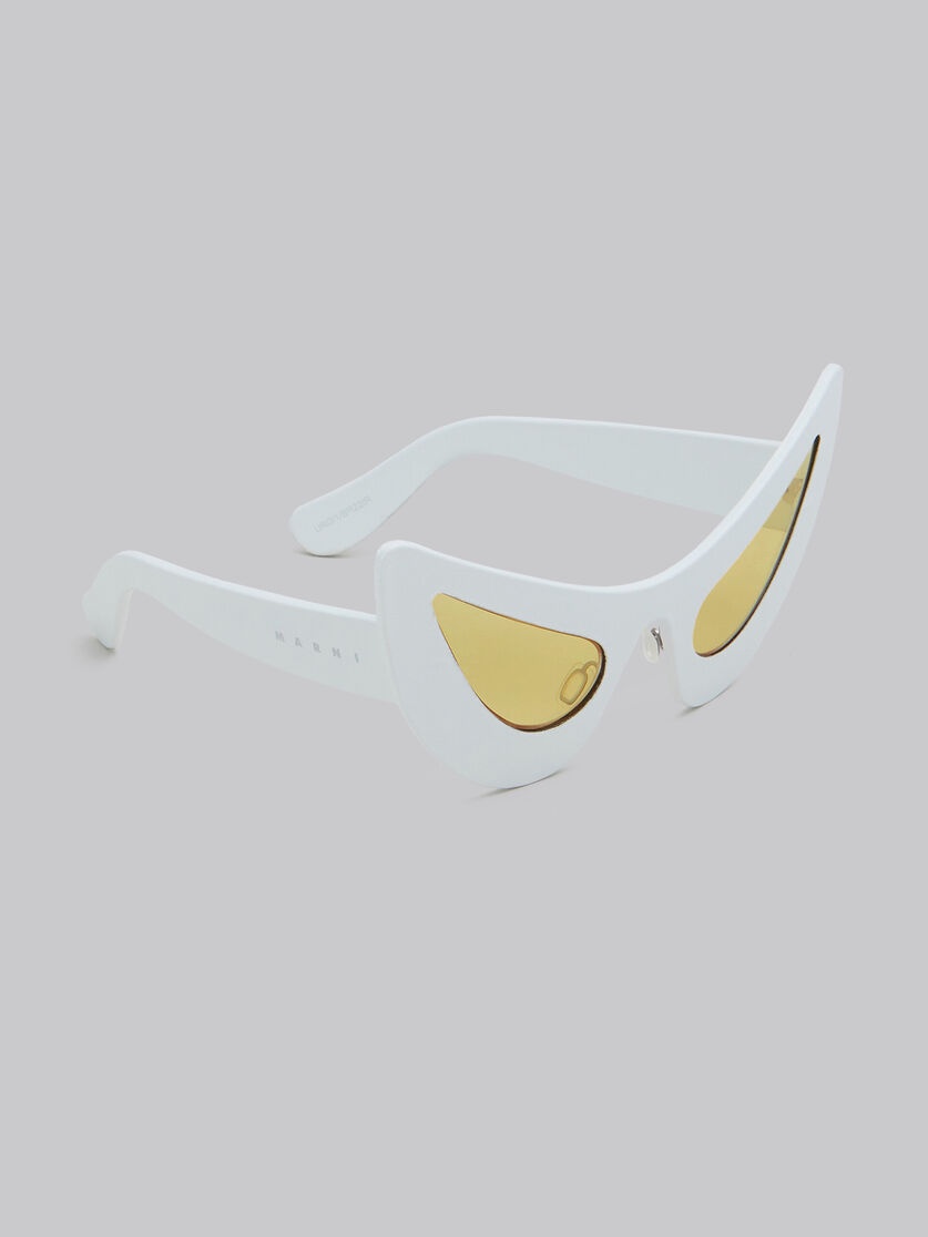CHAR DHAM WHITE LEATHER SUNGLASSES - 3