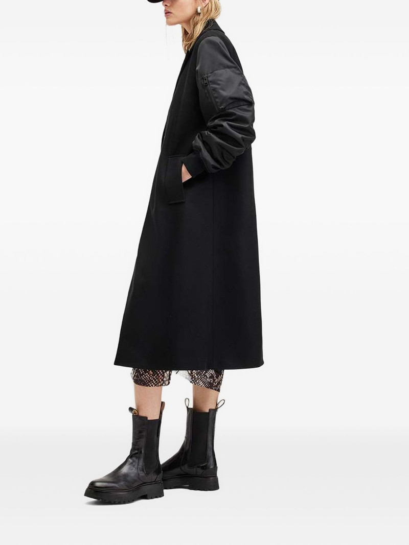 ALLSAINTS double-breasted bomber-sleeve coat outlook