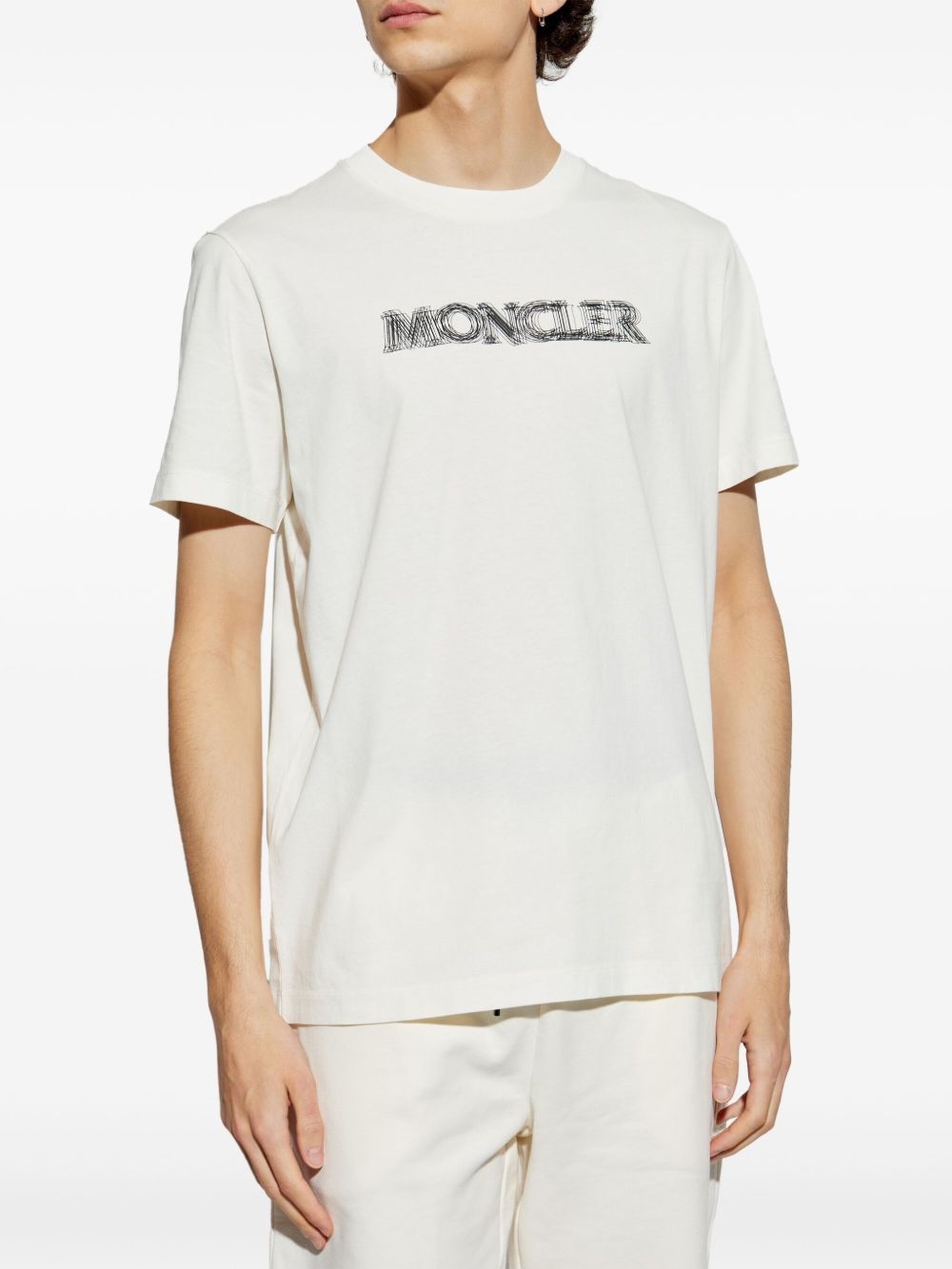 blurred-logo cotton T-shirt - 3