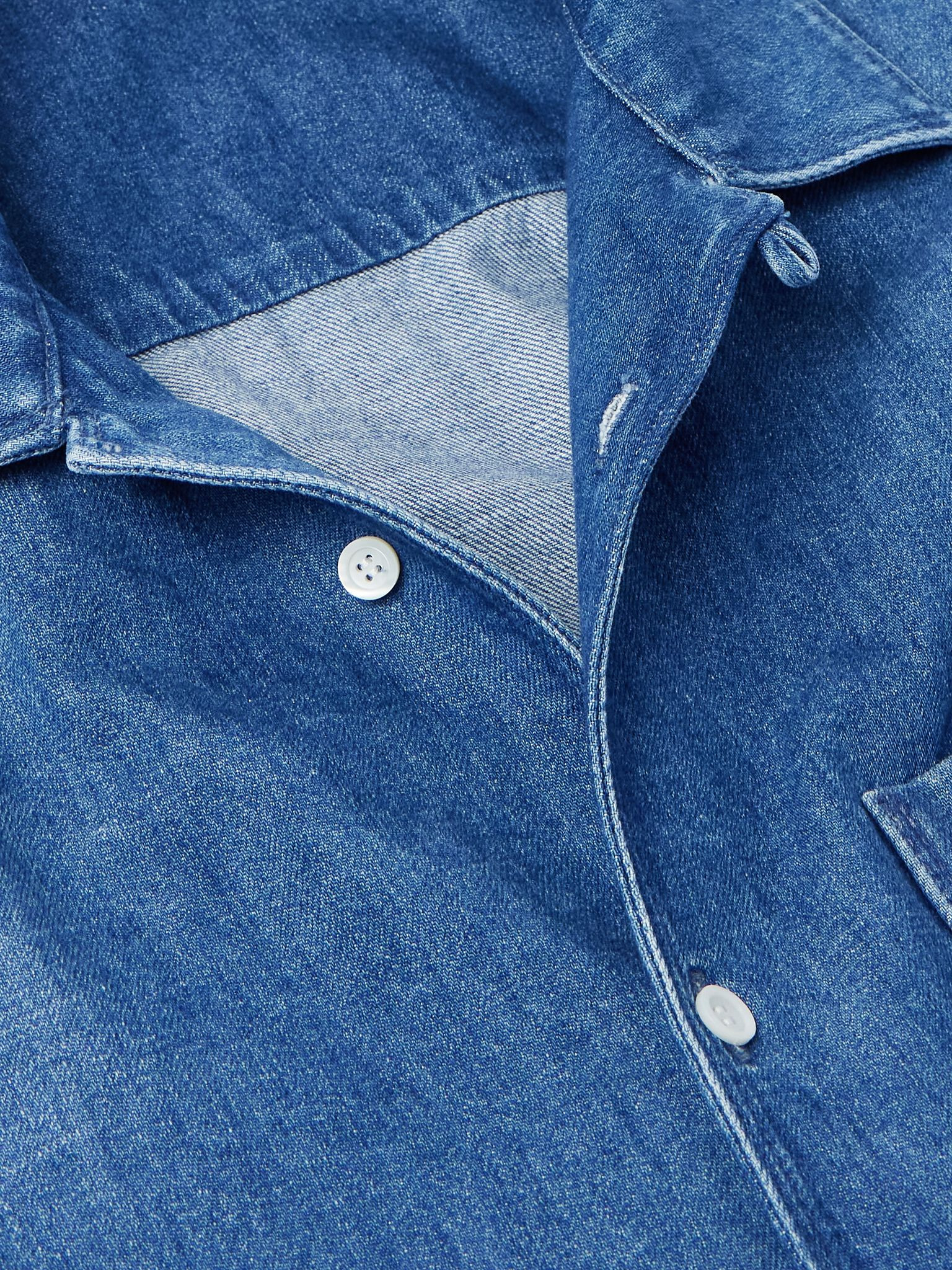 + Paula's Ibiza Logo-Embroidered Denim Shirt Light blue - 5