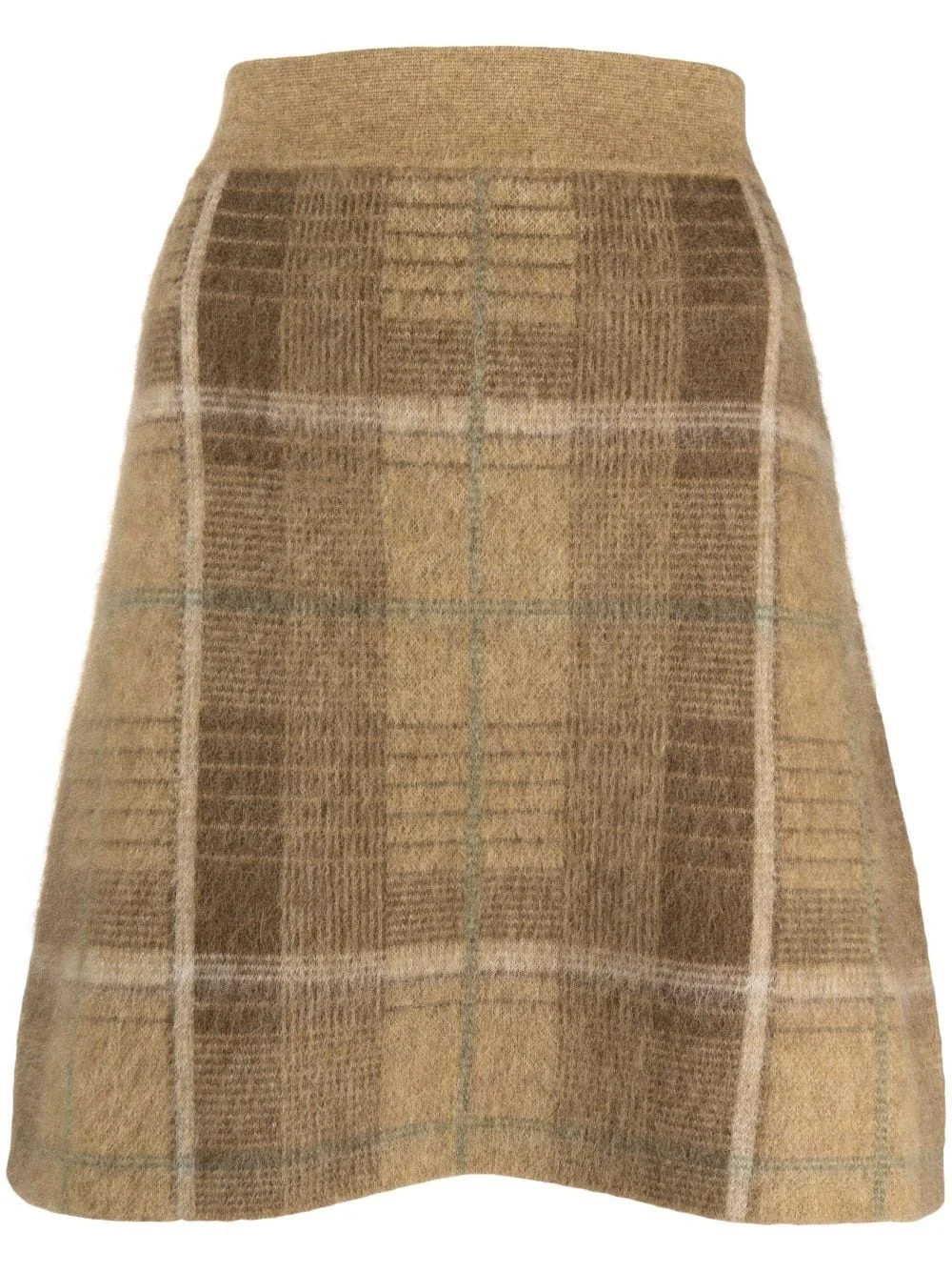 checked intarsia-knit skirt - 1