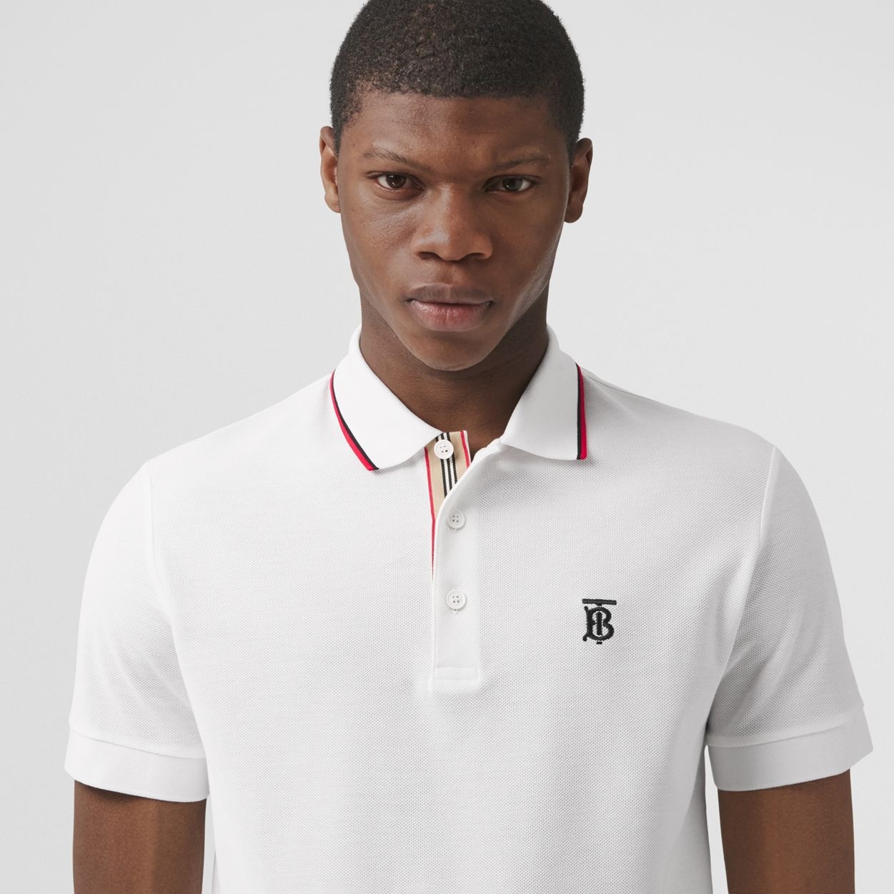 Icon Stripe Placket Cotton Piqué Polo Shirt - 3