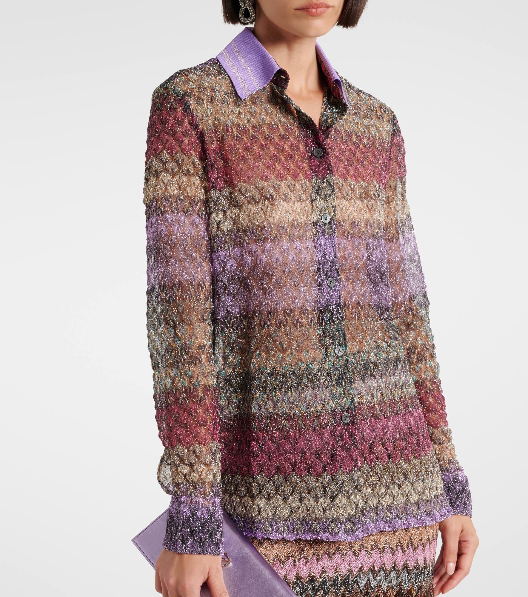 Striped lamé shirt - 5