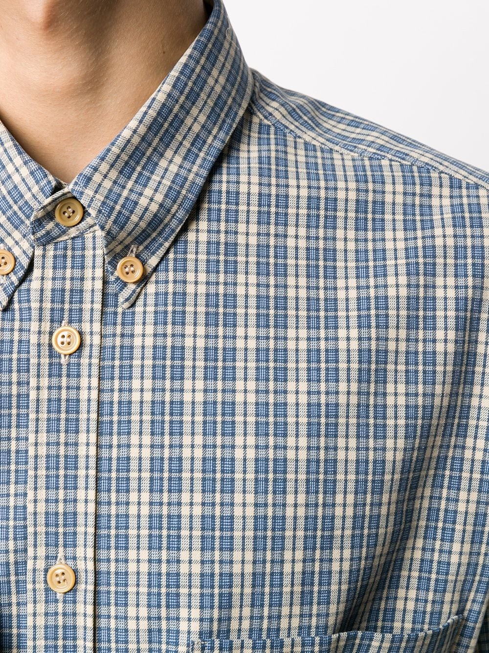 checked button-down shirt - 5