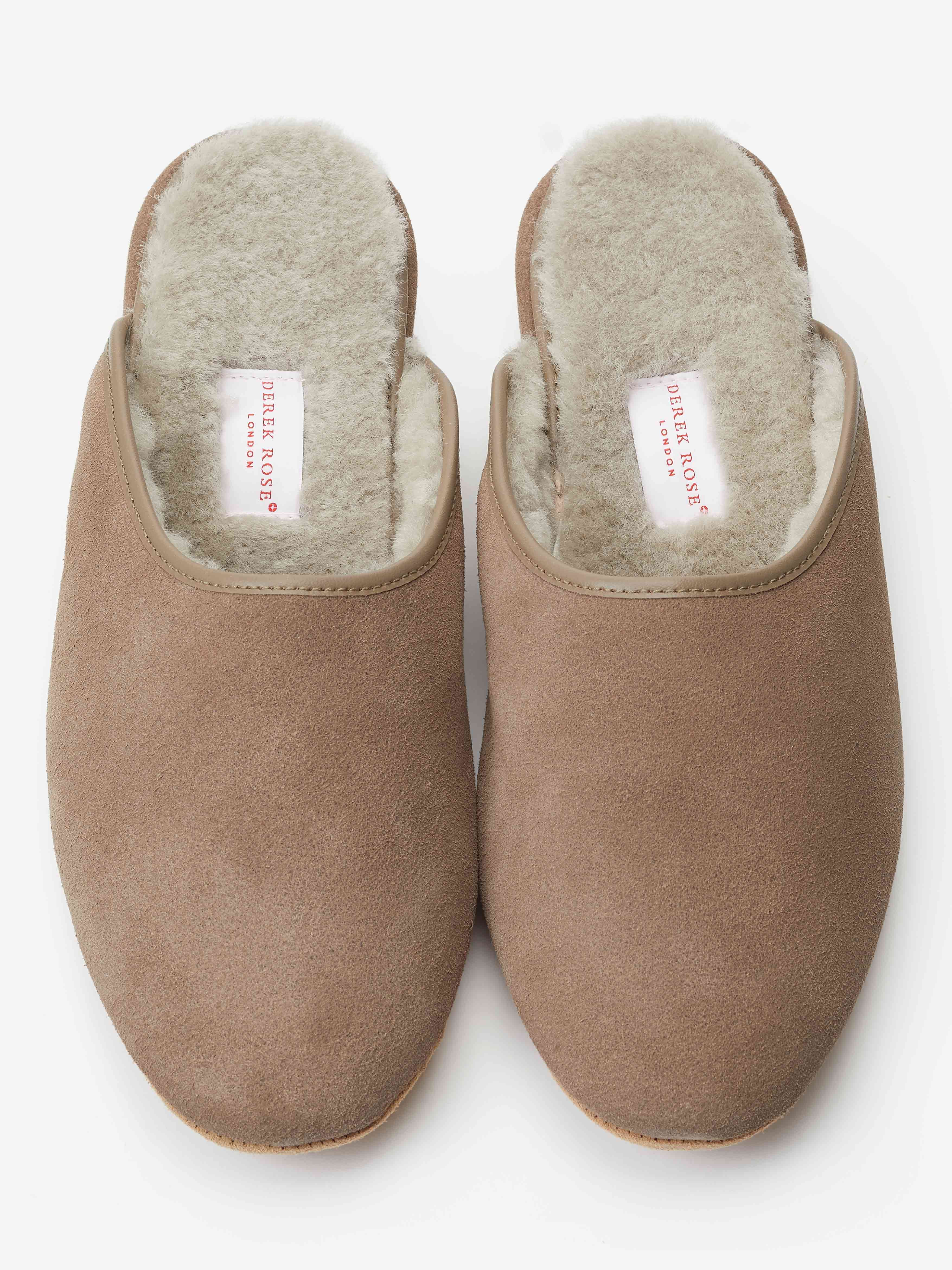 Men's Mule Slippers Douglas Suede Sheepskin Beige - 5