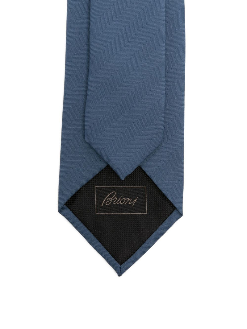 Brioni herringbone silk tie outlook