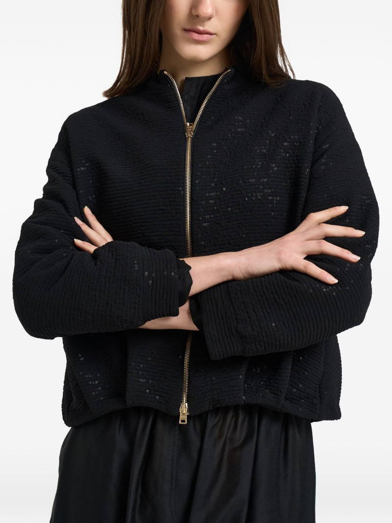 Herno textured embellished jacket outlook