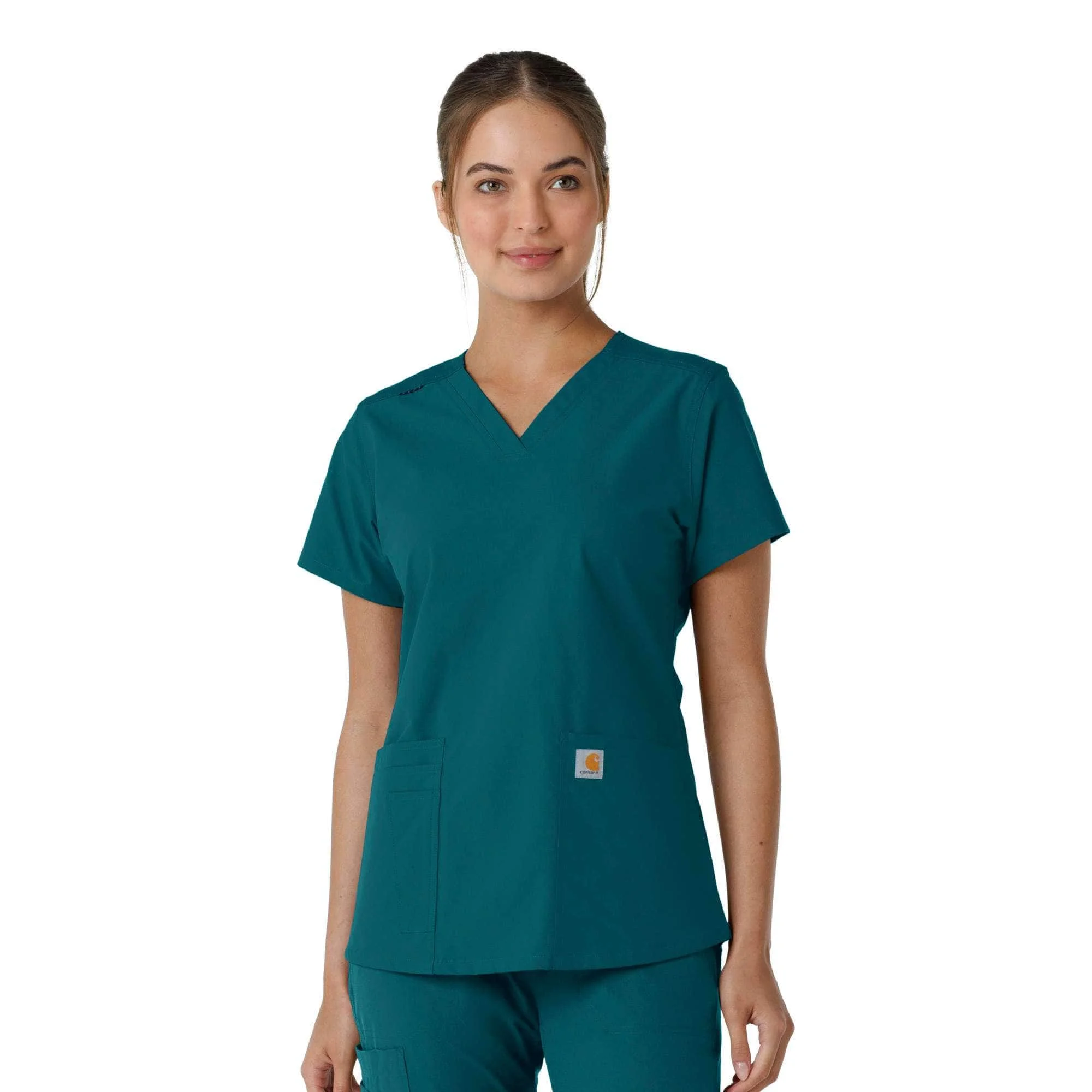 Women's Force Essentials V-Neck Knit Panel Scrub Top - 1