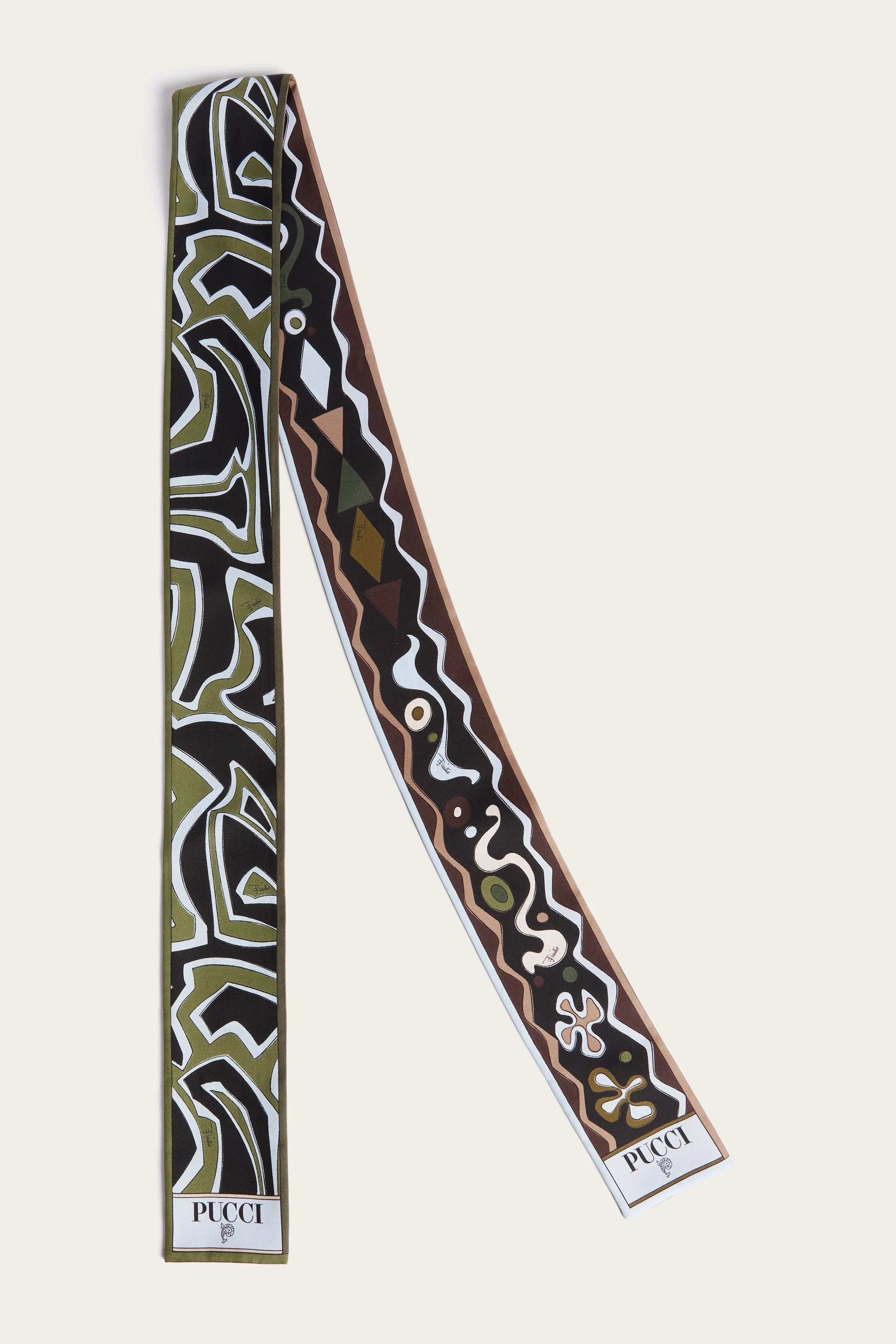 ANGOLI AND LABIRINTO PRINT SILK TWILL SCARF - 1