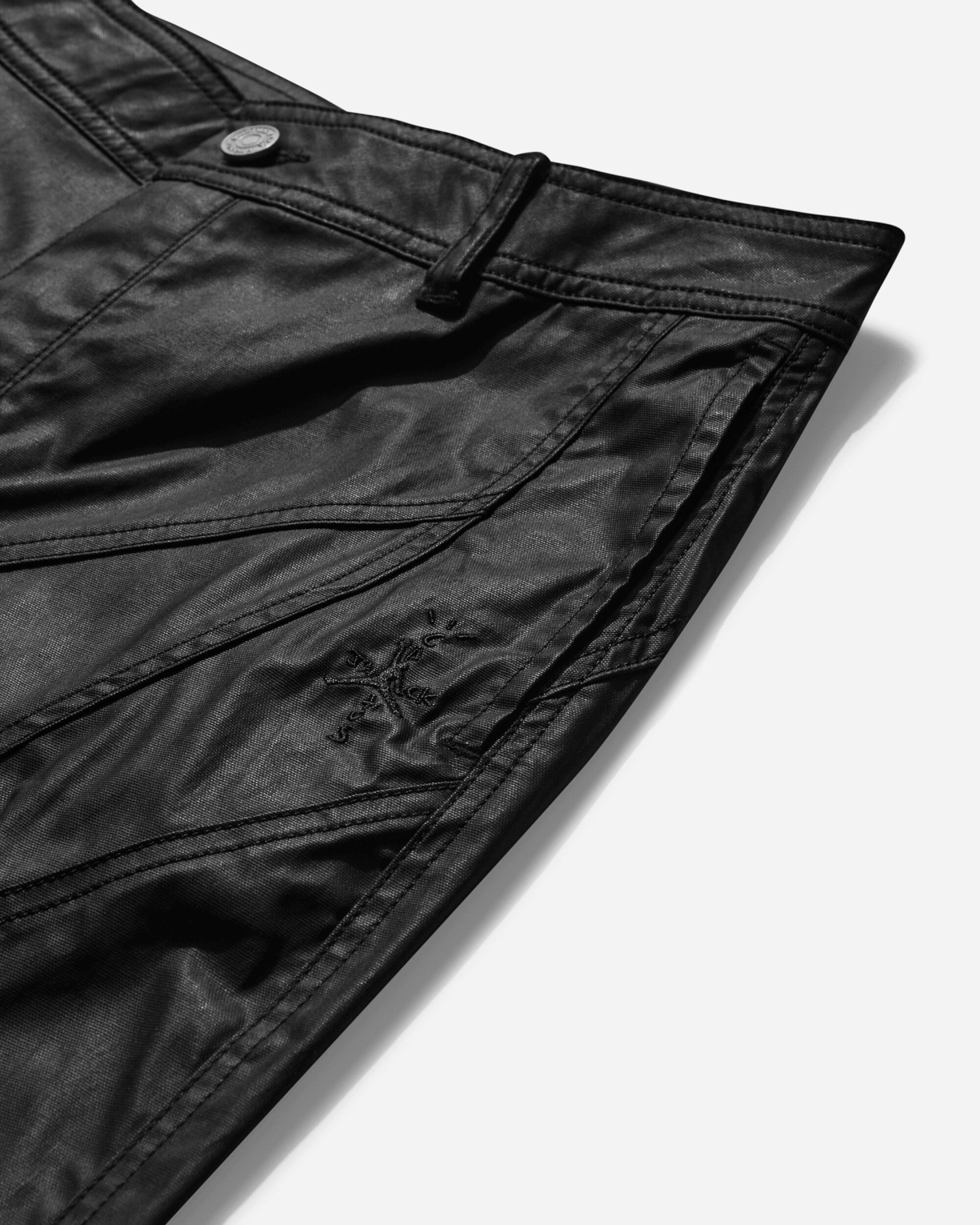Men's Travis Scott Waxed Shorts Black - 4