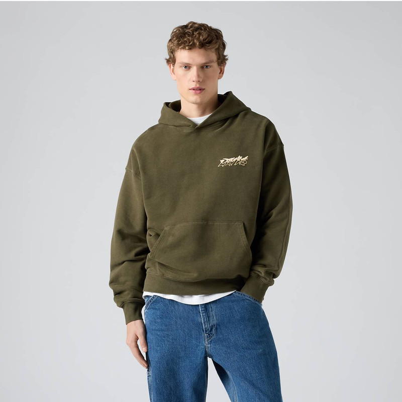 TWO HORSE BOXY GRUNGE WASH HOODIE SWEATSHIRT 3