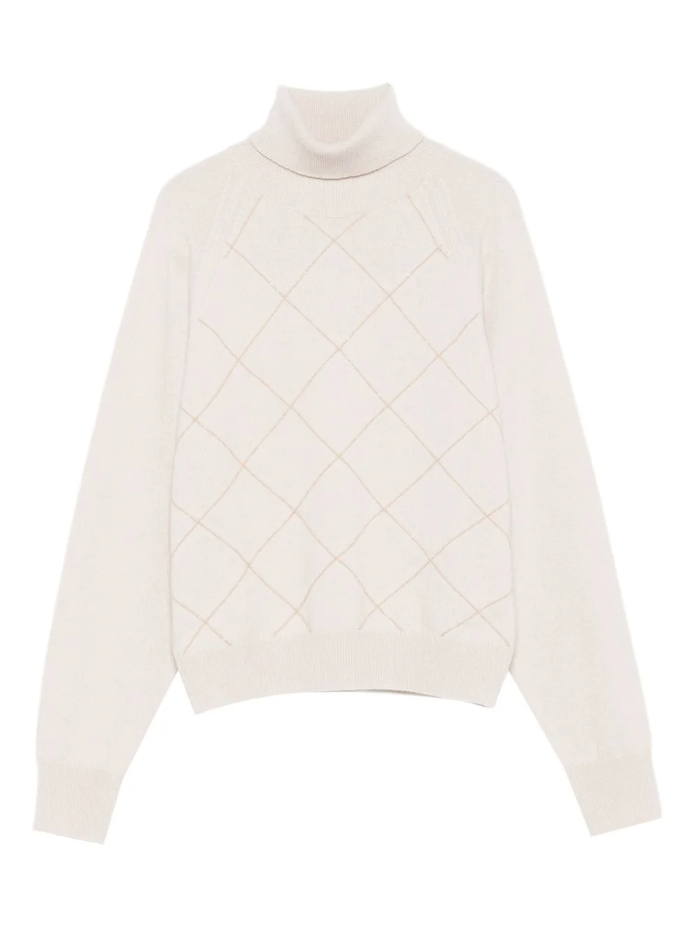 diamond-pattern turtleneck sweater - 1