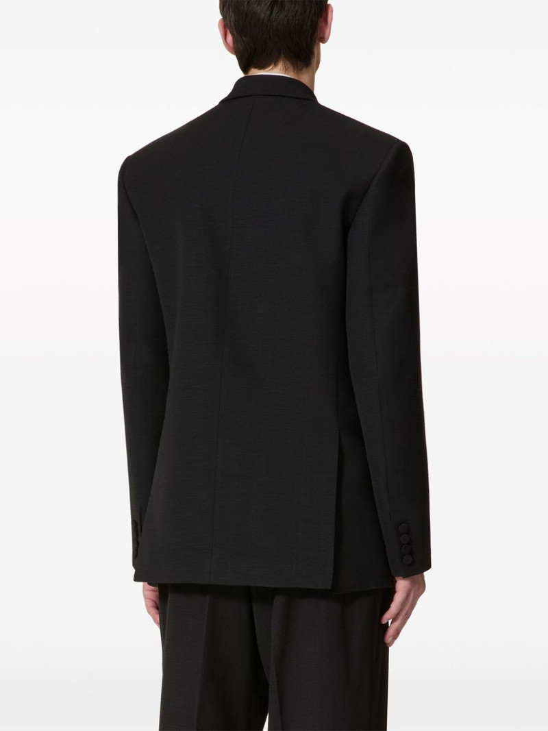 slogan-print double-breasted blazer 4