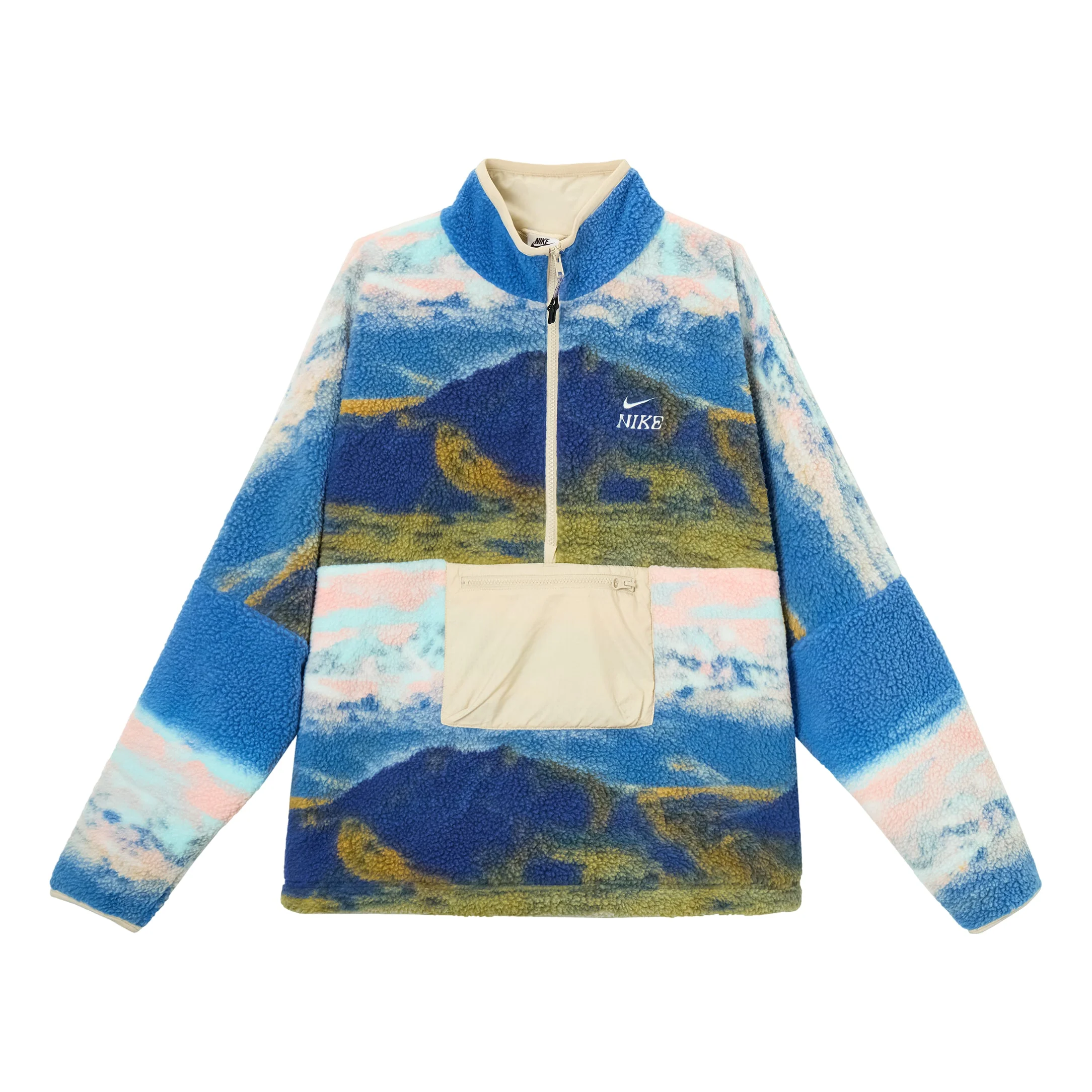 Nike Club Winterized Half-Zip Anorak Faux Fleece Sweatshirt 'Blue' IQ6117-126 - 1