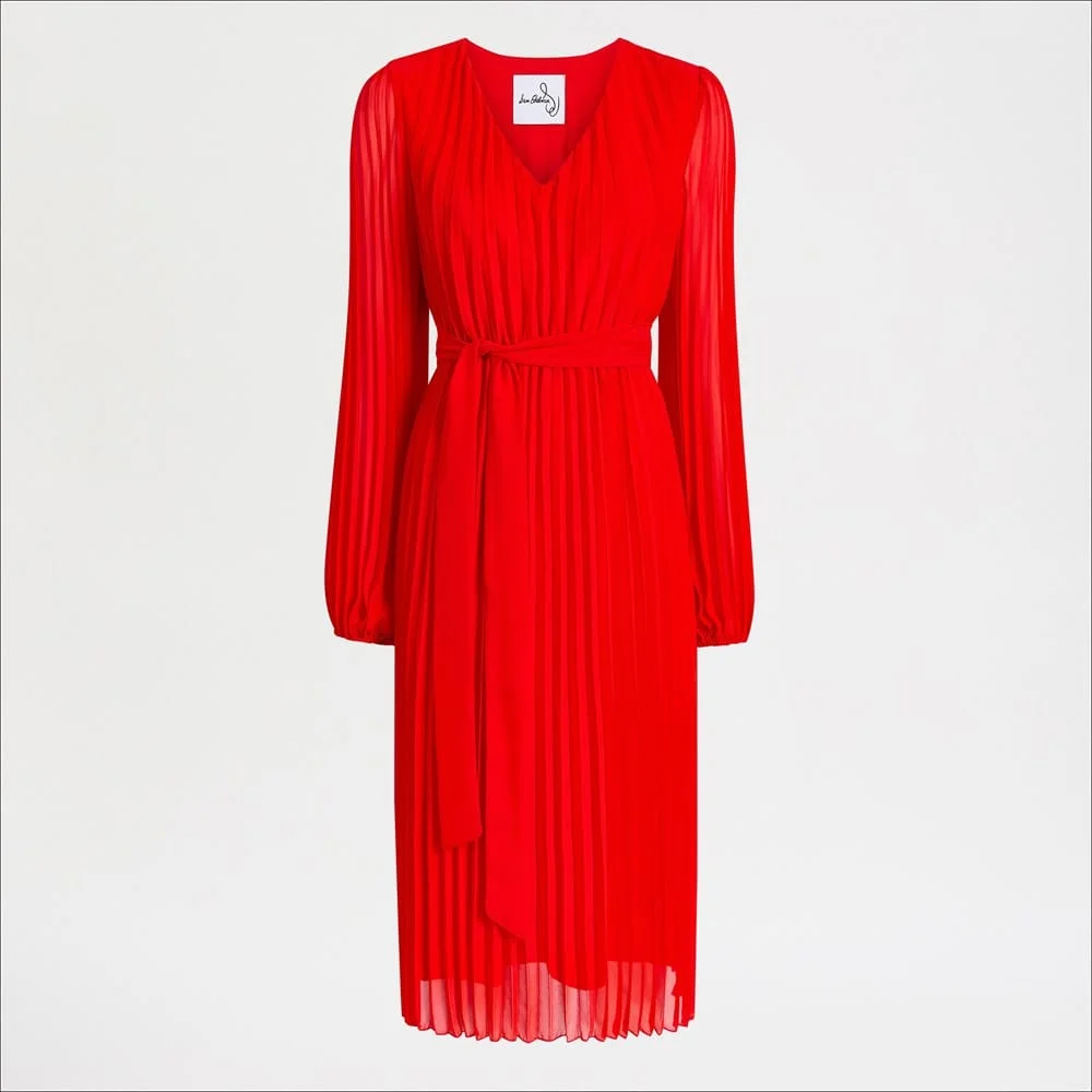 Long Sleeve Plisse Maxi Dress - 1