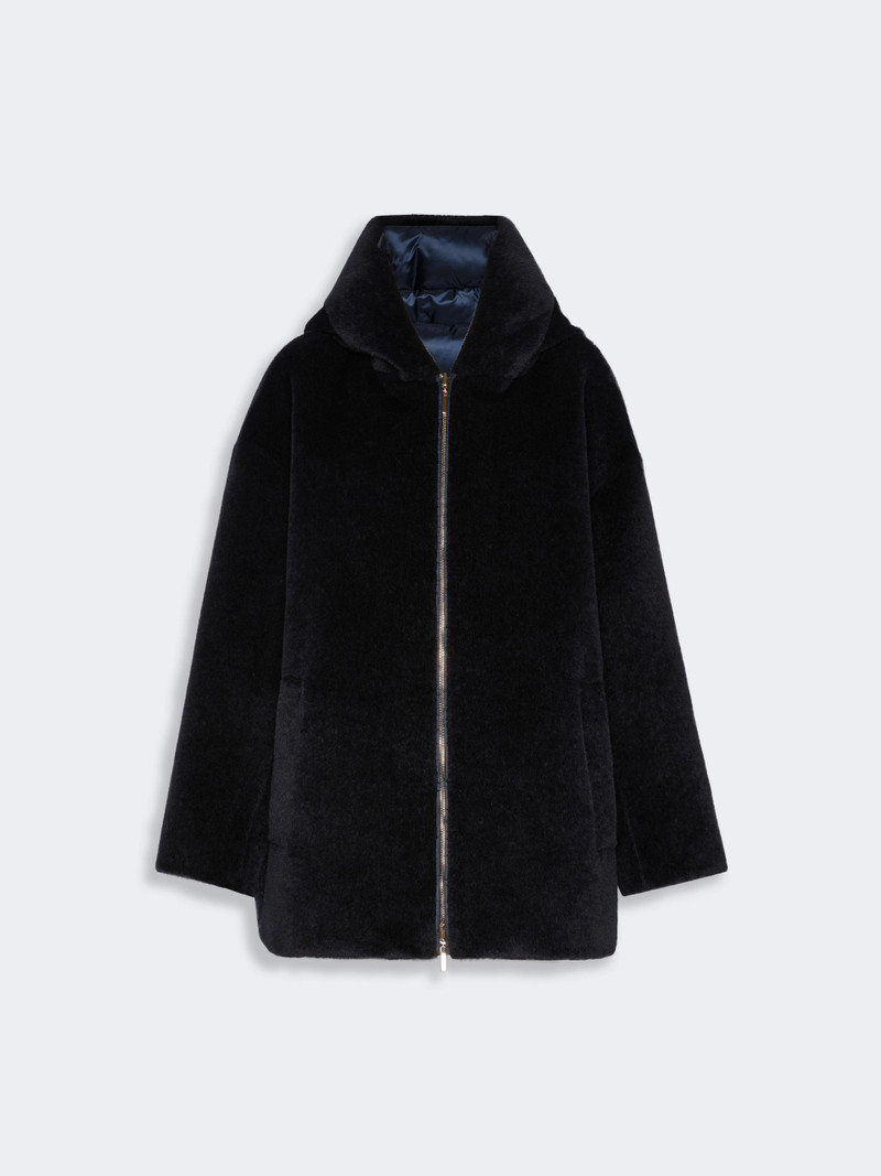 OLIVIA Roomy reversible puffer jacket in wool and alpaca - MIDNIGHTBLUE 1