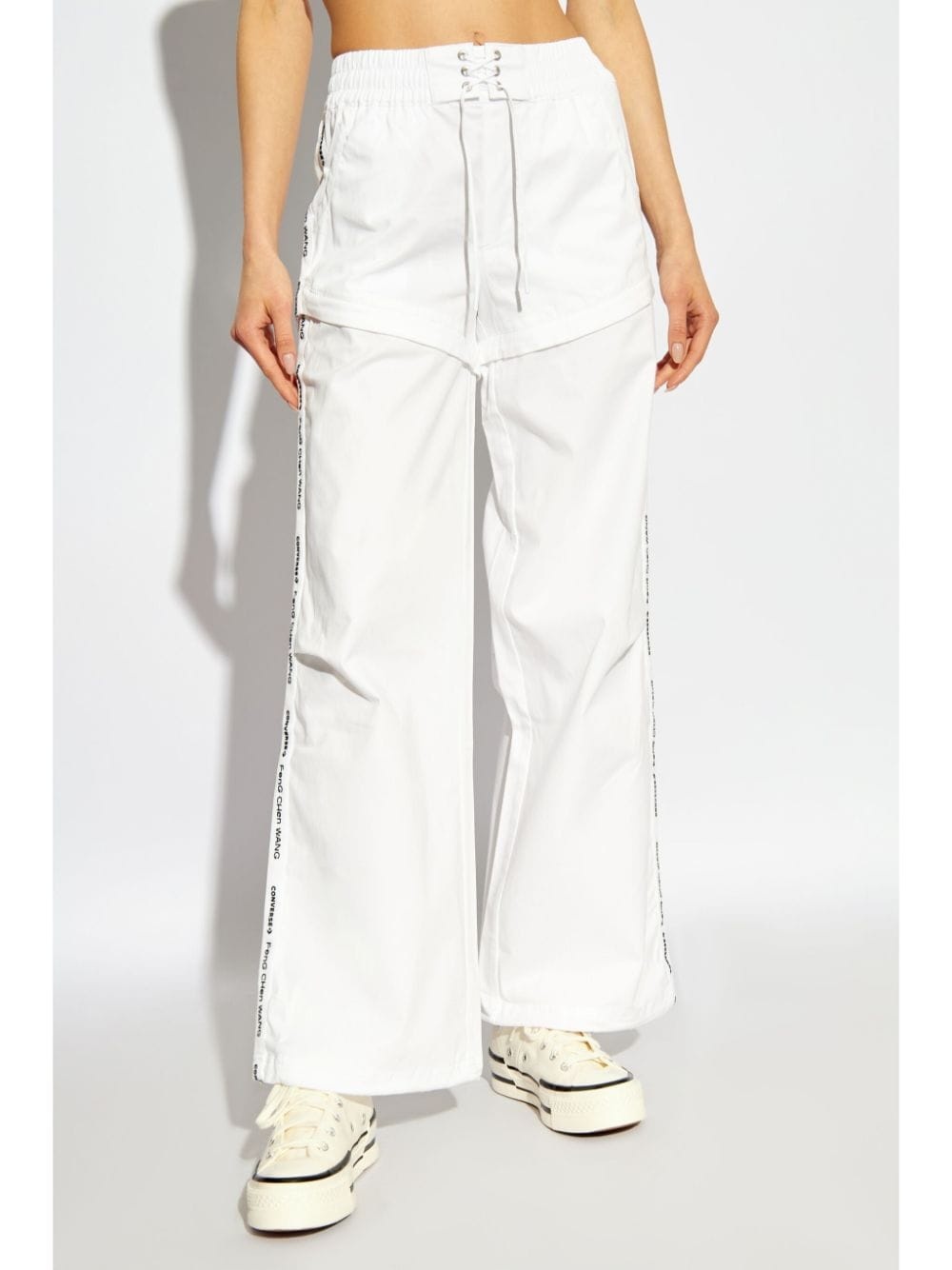 x Feng Chen Wang flocked-logo cargo trousers - 3
