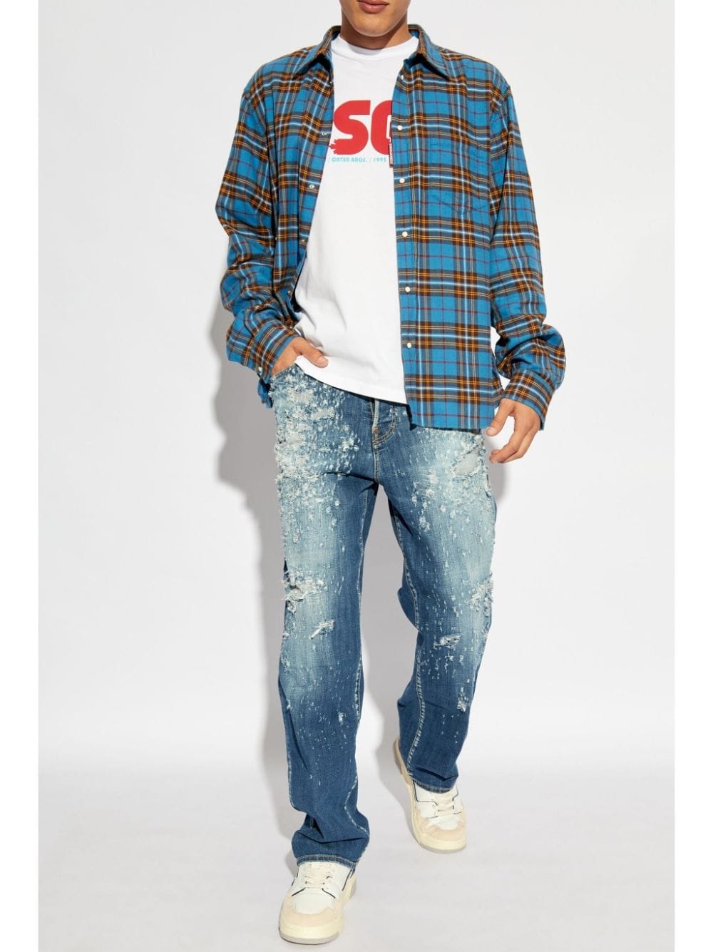 checked cotton shirt - 2