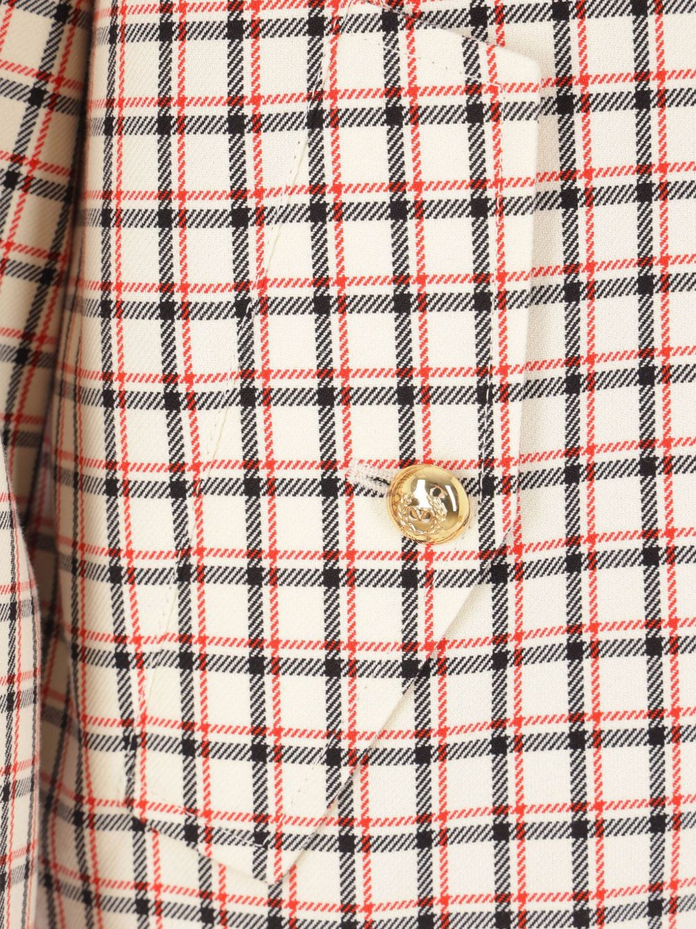 checked zip-up single-breasted coat - 4