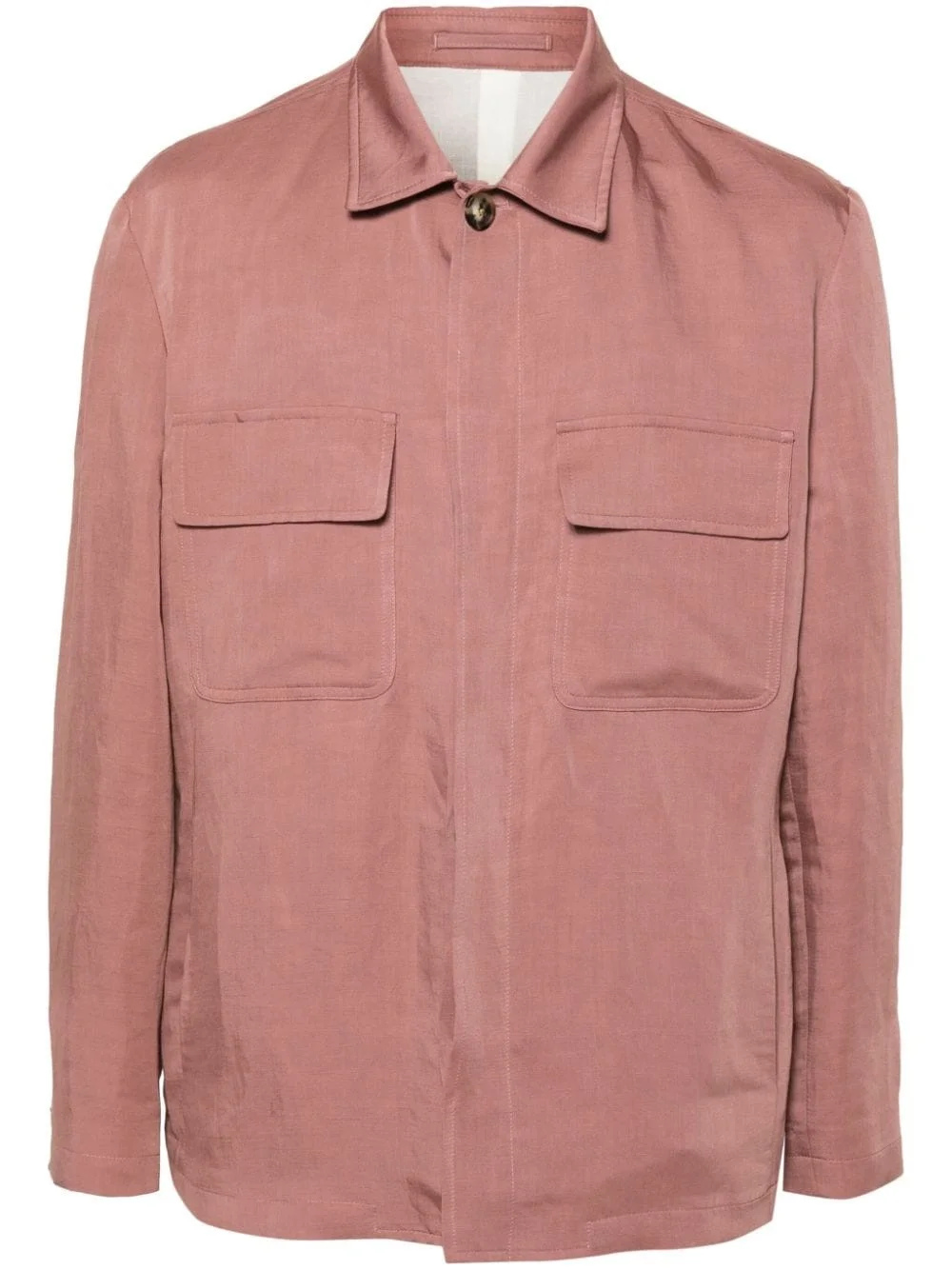 spread-collar shirt jacket - 1