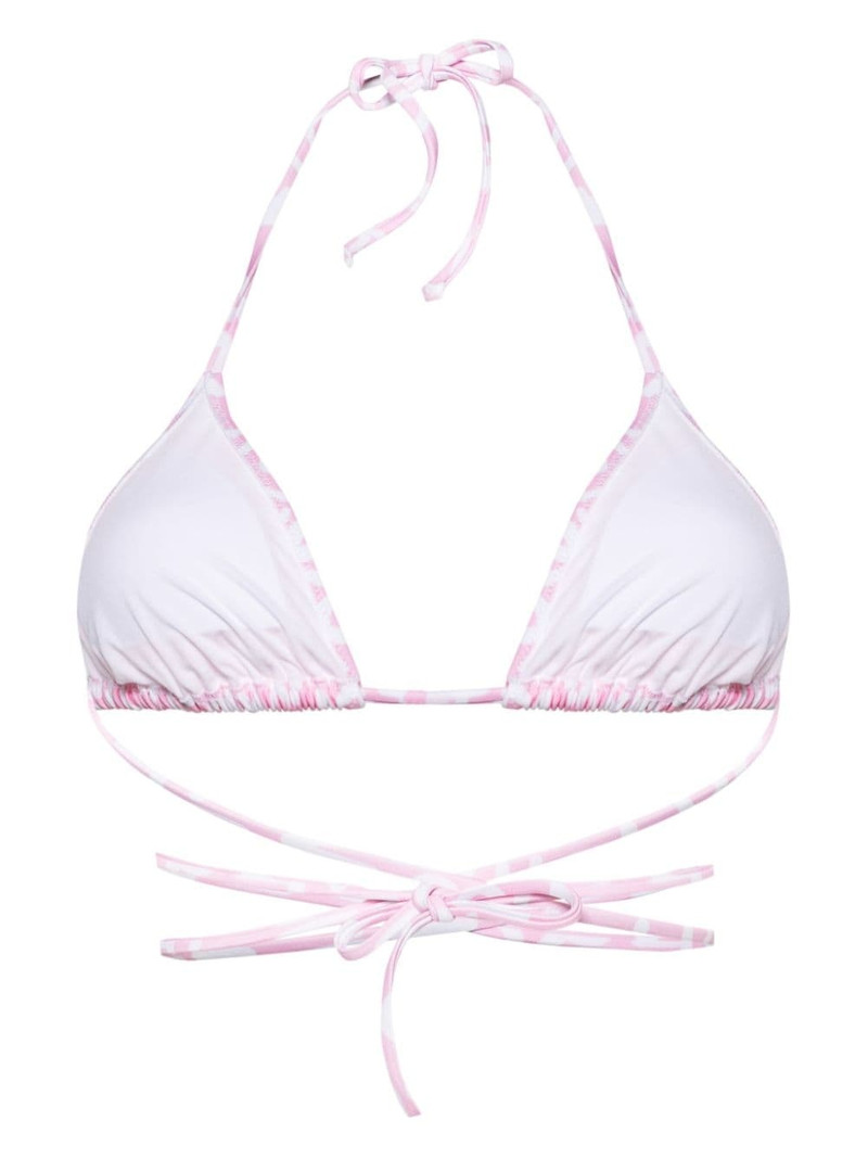 VETEMENTS logo-print halterneck bikini top outlook