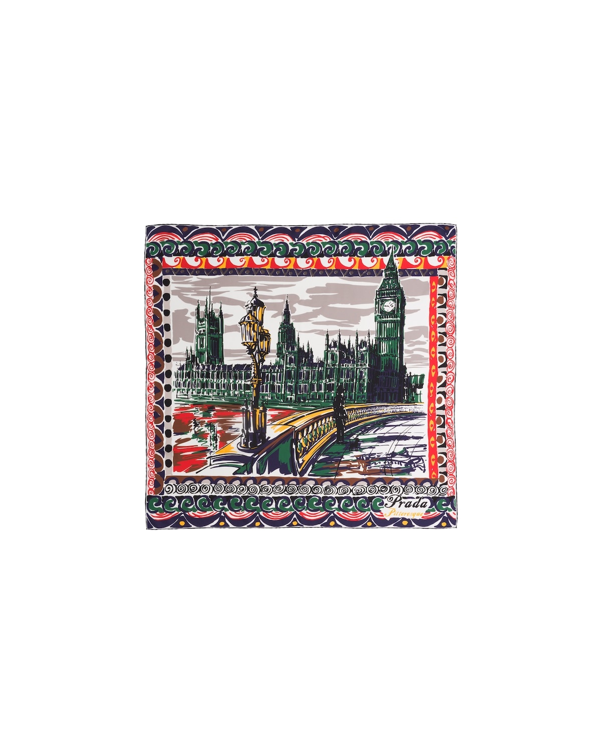 Pittoresque London printed 90 silk foulard - 3