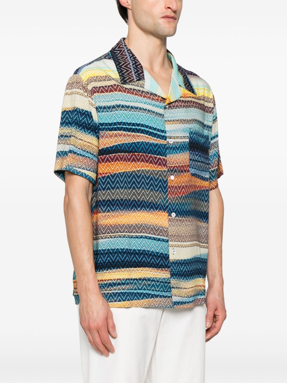 zigzag-print shirt - 3