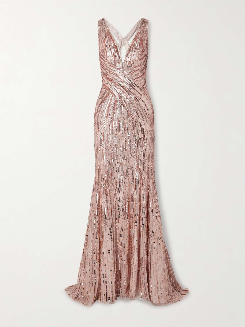 JENNY PACKHAM Luxor cutout embellished tulle gown Blush outlook