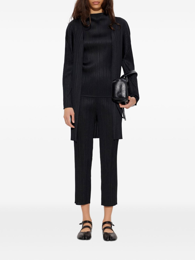 Pleats Please Issey Miyake pleated long coat outlook