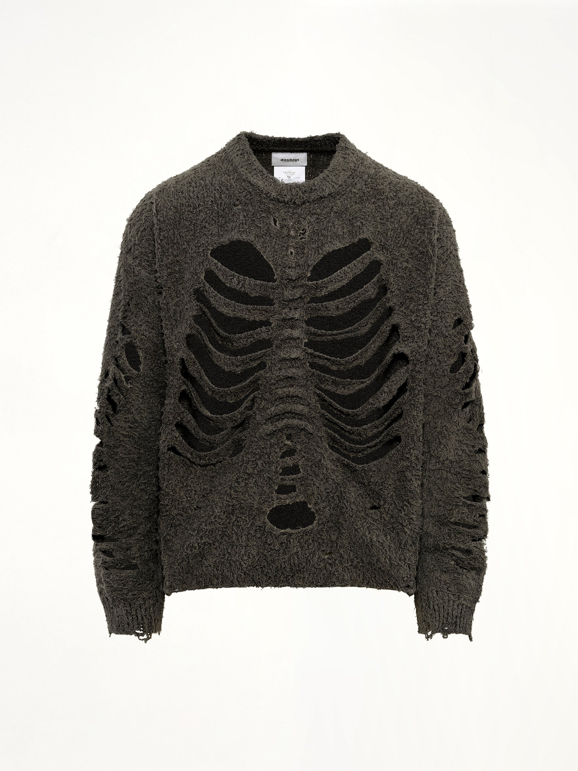 Ribcage Knit Pullover in Grey - 2