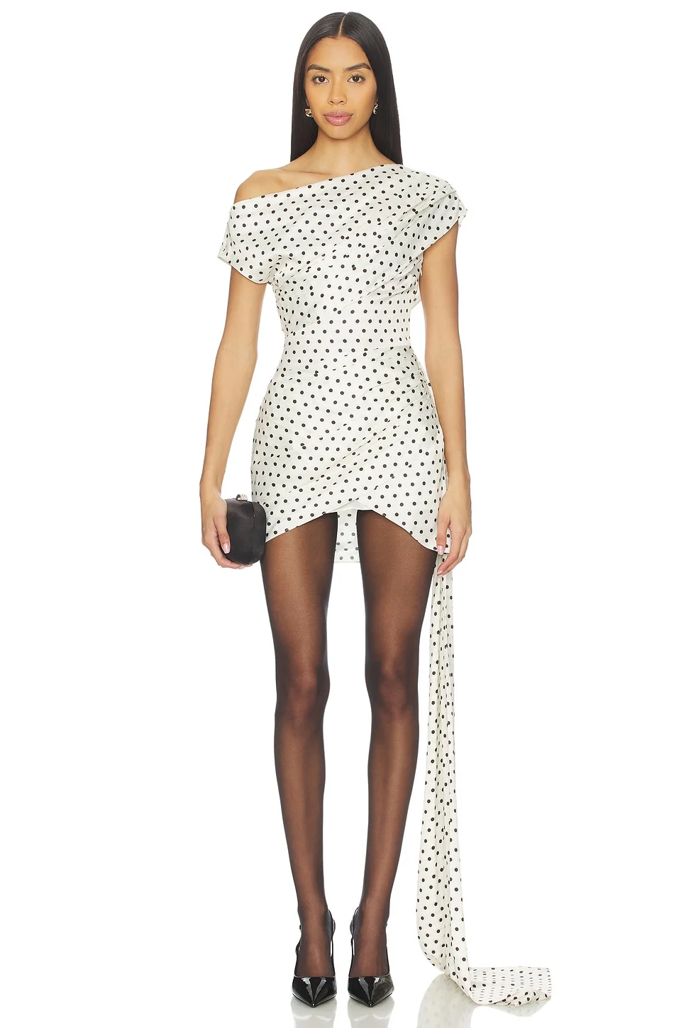 Satin Tie Side Mini Dress - 1