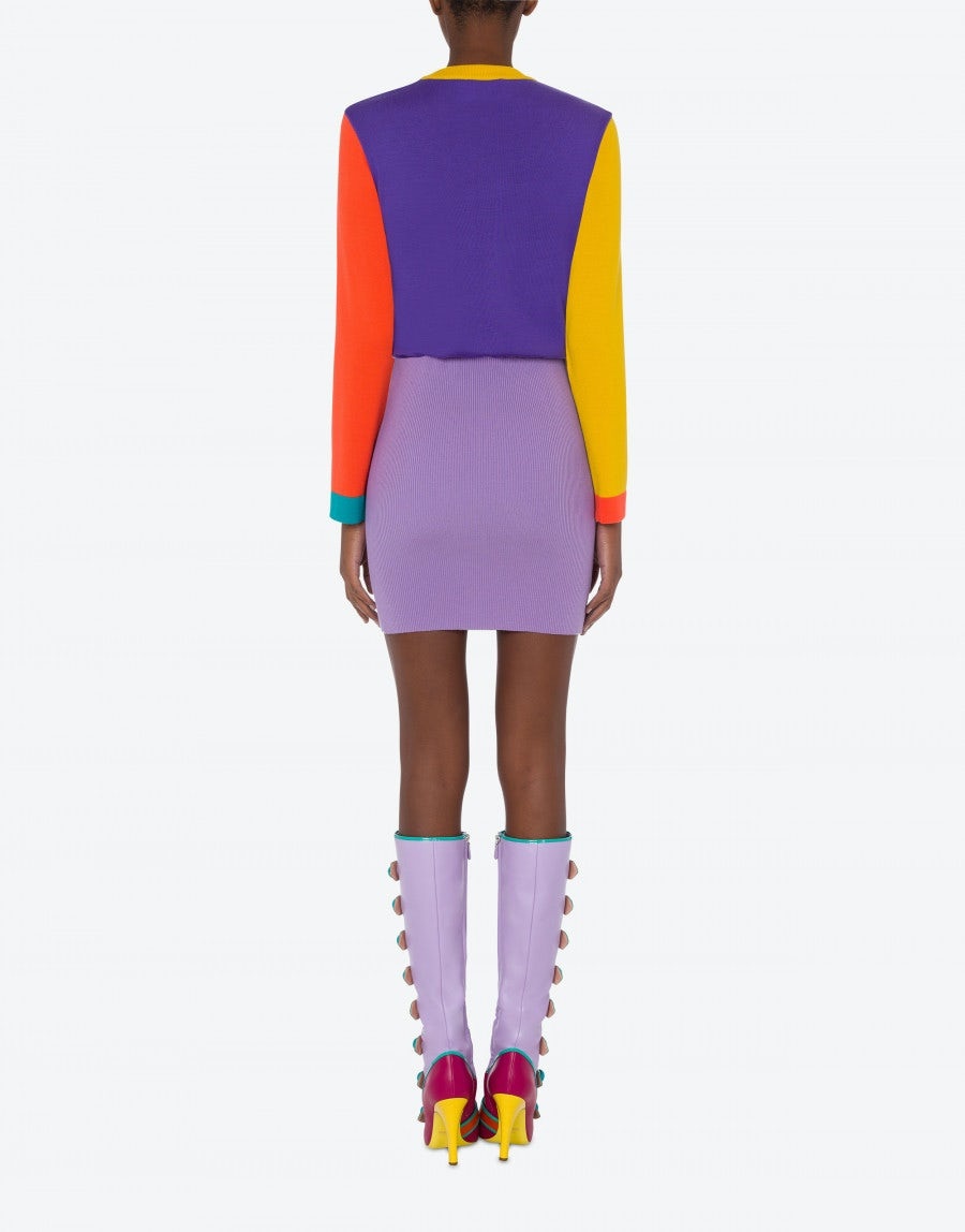 COLOR BLOCK KNIT DRESS - 3