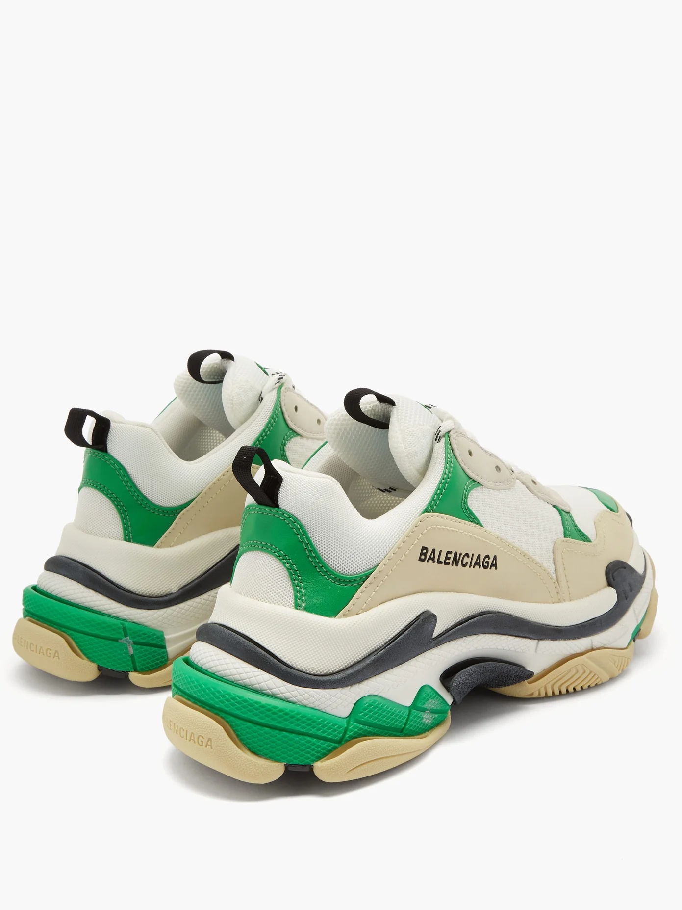 Triple S leather and mesh trainers - 4