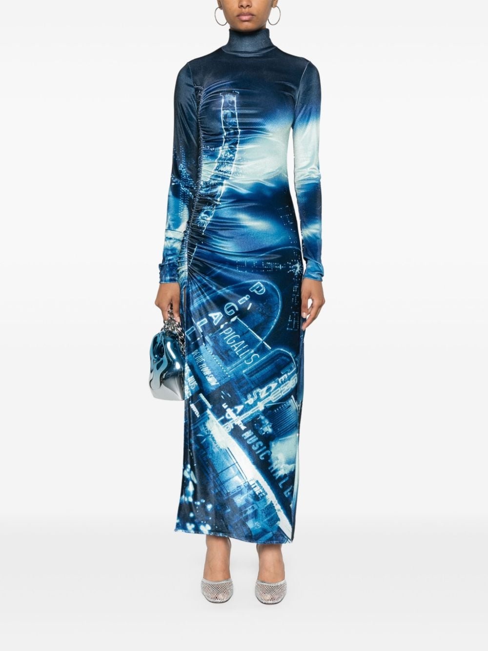 Pigalle-print velvet dress - 2