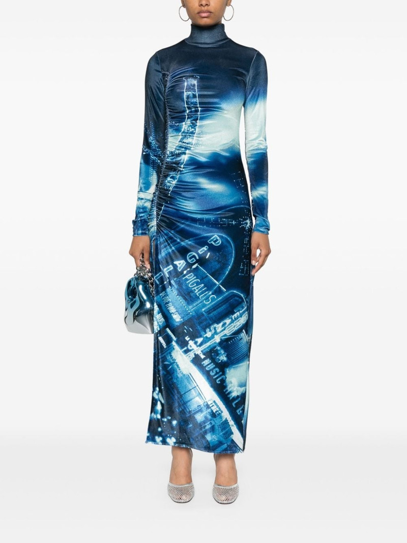 Jean Paul Gaultier Pigalle-print velvet dress outlook
