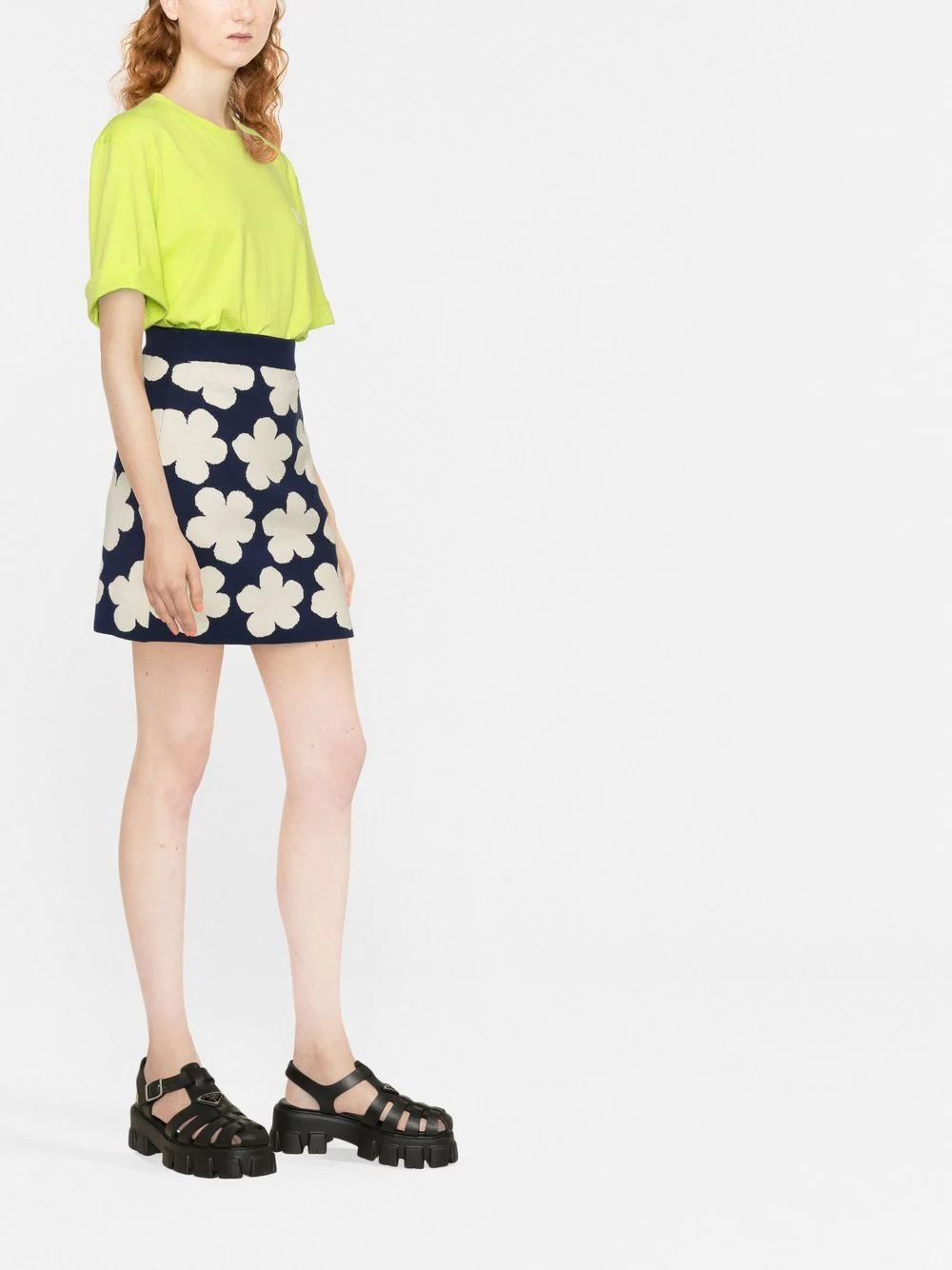 floral intarsia-knit skirt - 4