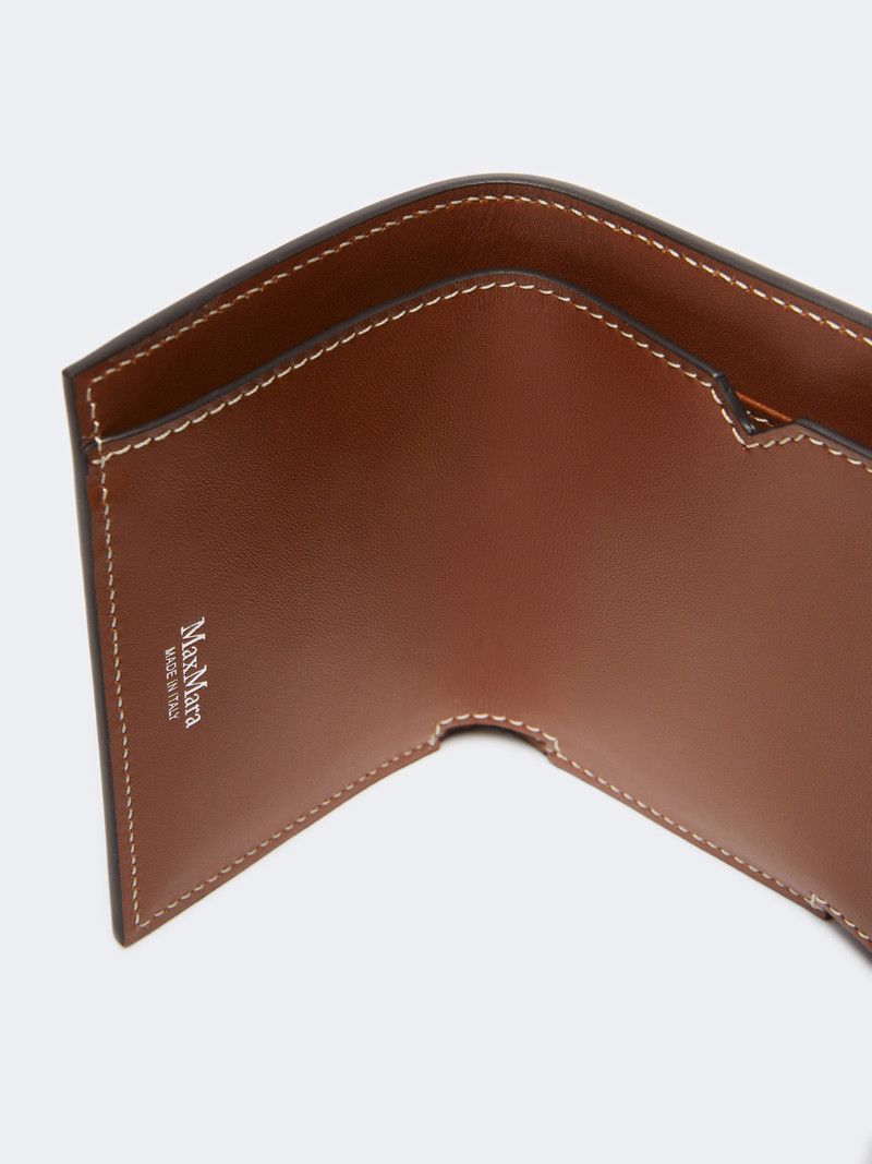 Max Mara Leather tri-fold purse - AMBER BROWN outlook