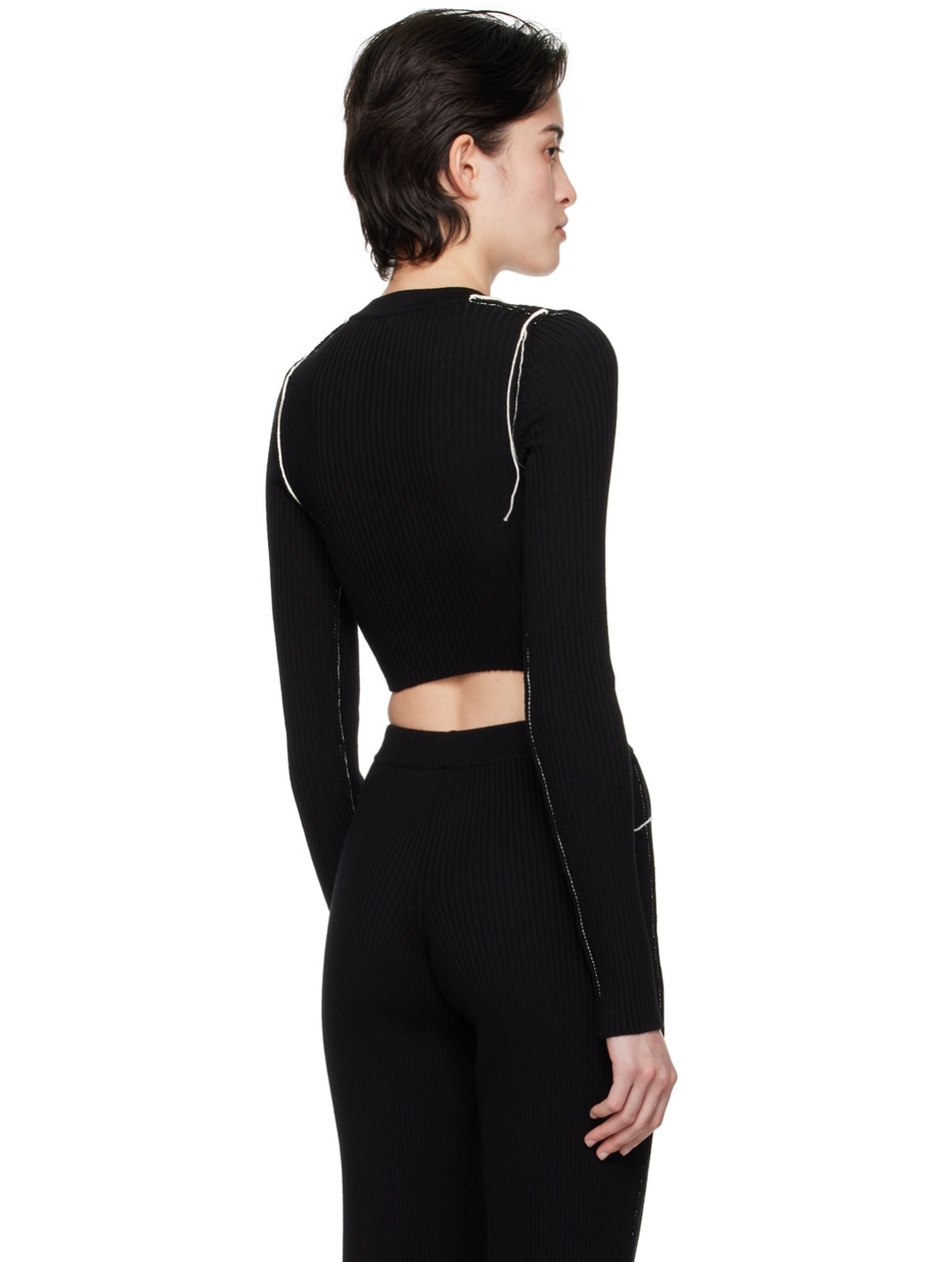 Black Piping Cardigan - 3