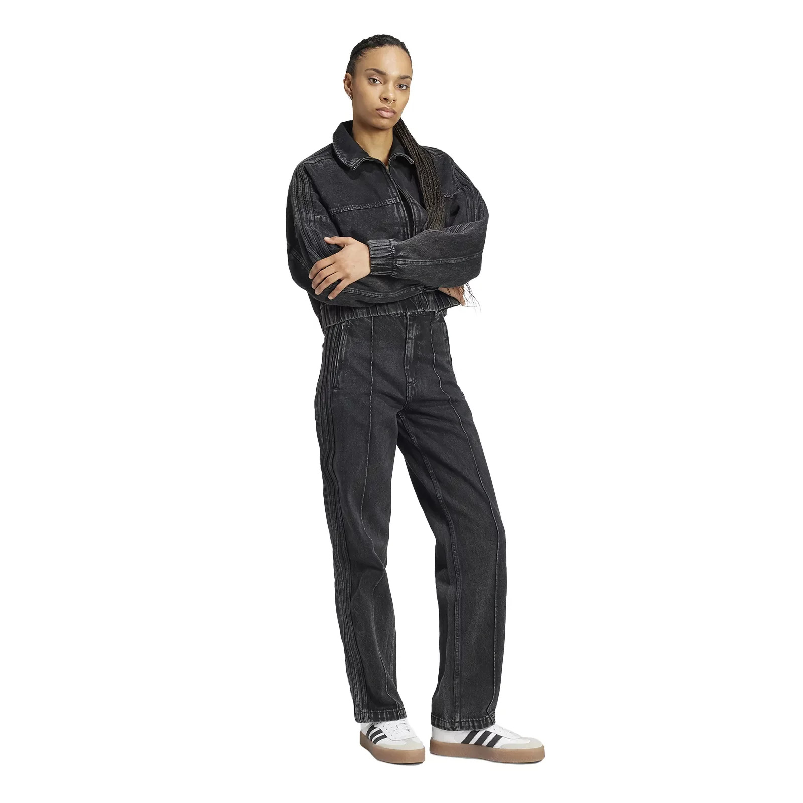 Premium Essentials Denim Straight Leg Pants "Black" - 5