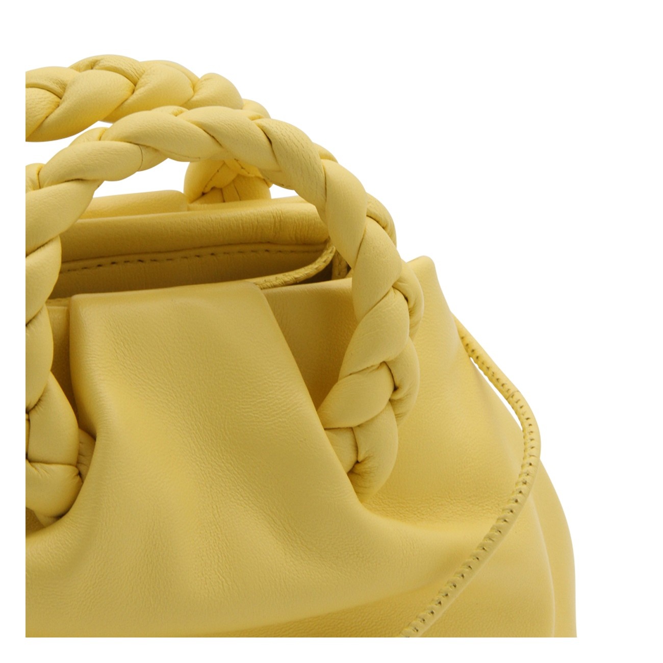 yellow leather bombon handle bag - 4