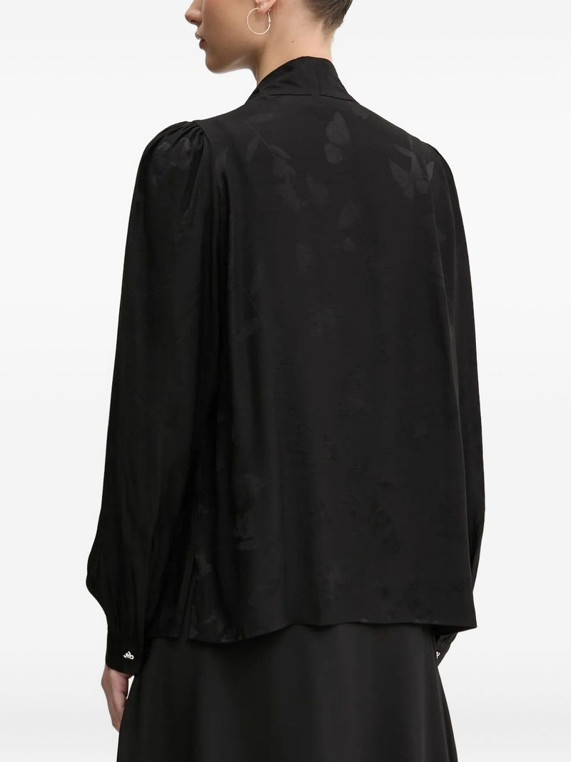HUGO butterfly-pattern tie-neck blouse outlook