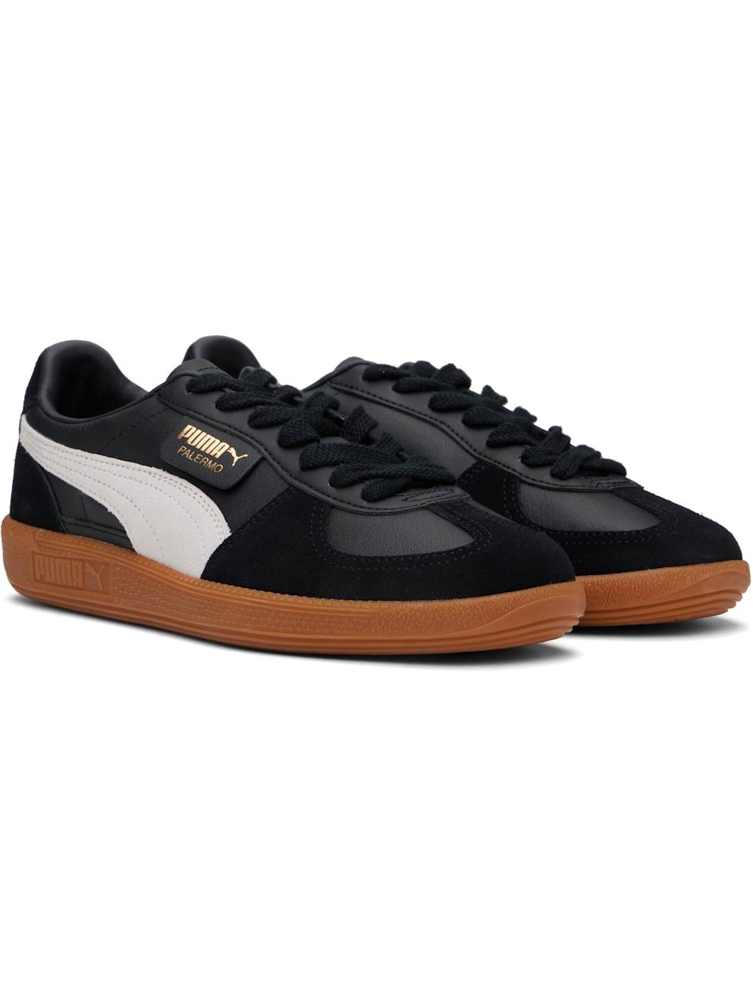 Black & Gray Palermo Leather Sneakers - 4