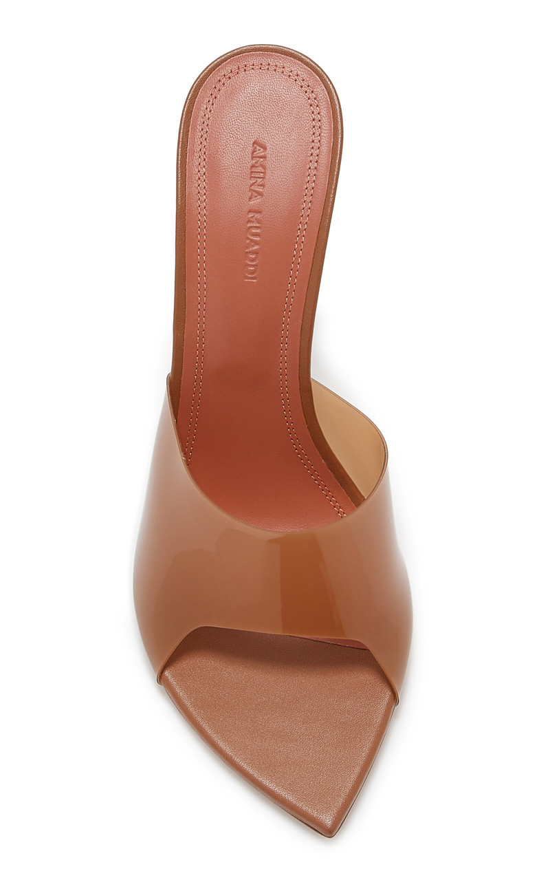 Amina Muaddi Bianca PVC Mules neutral outlook