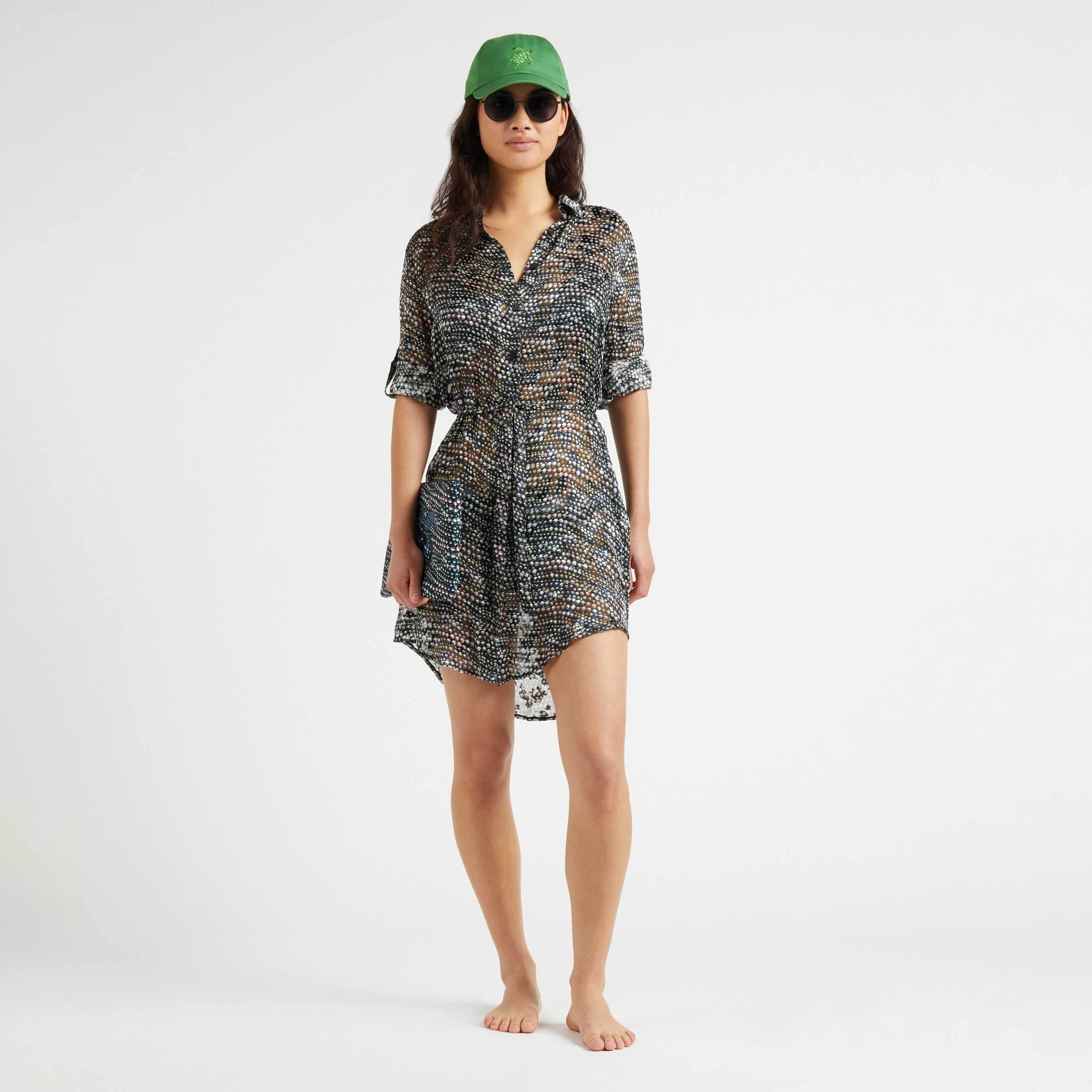 Women Silk Shirt Dress Pearl - 5