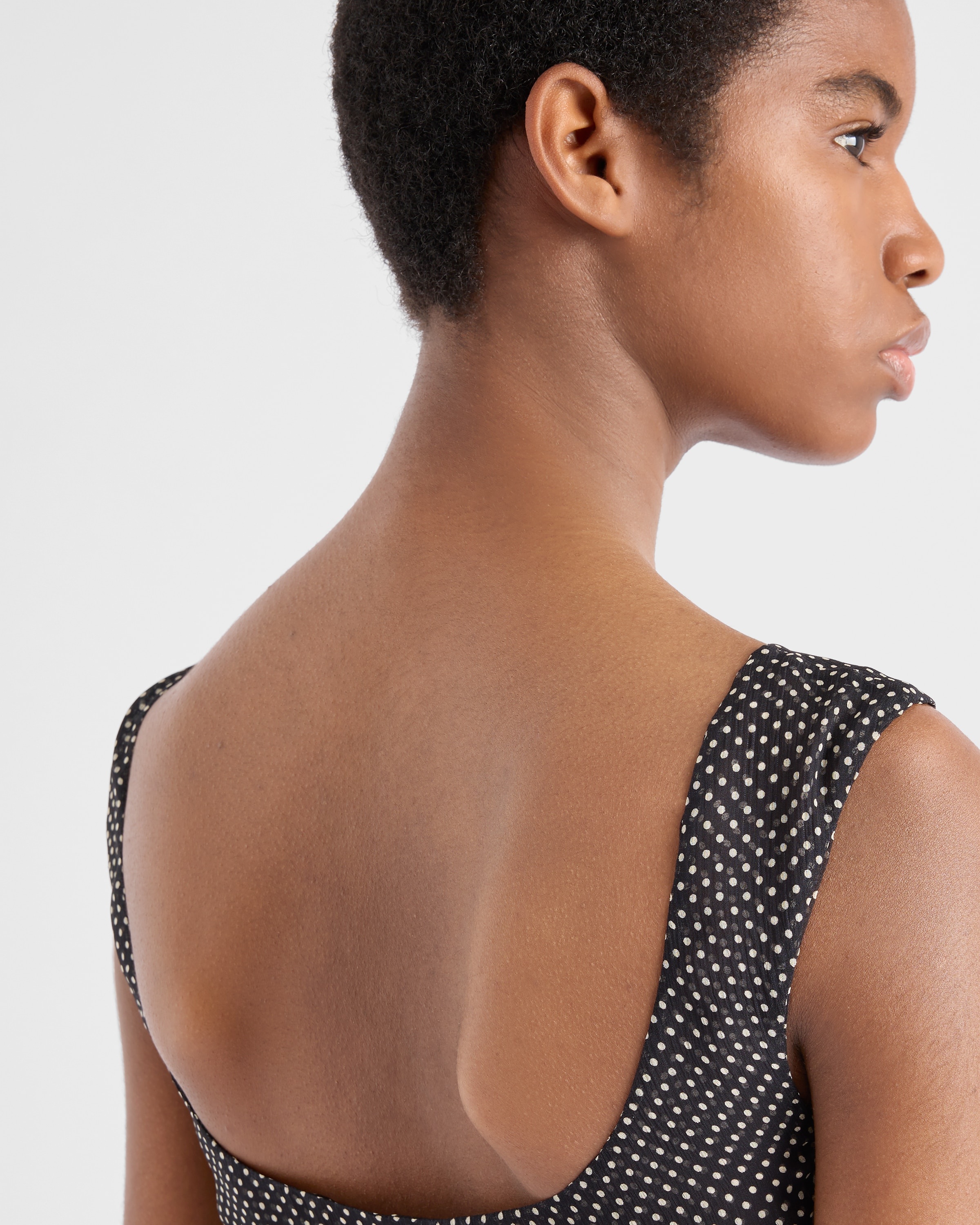 Polka-dot silk chiffon bralette top - 6