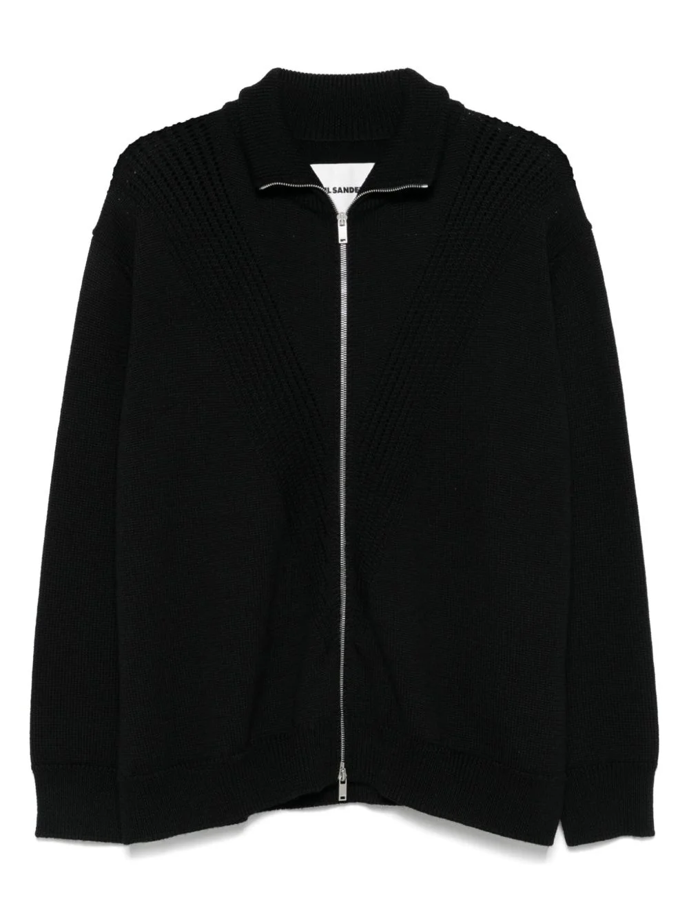 zip-up wool cardigan - 1